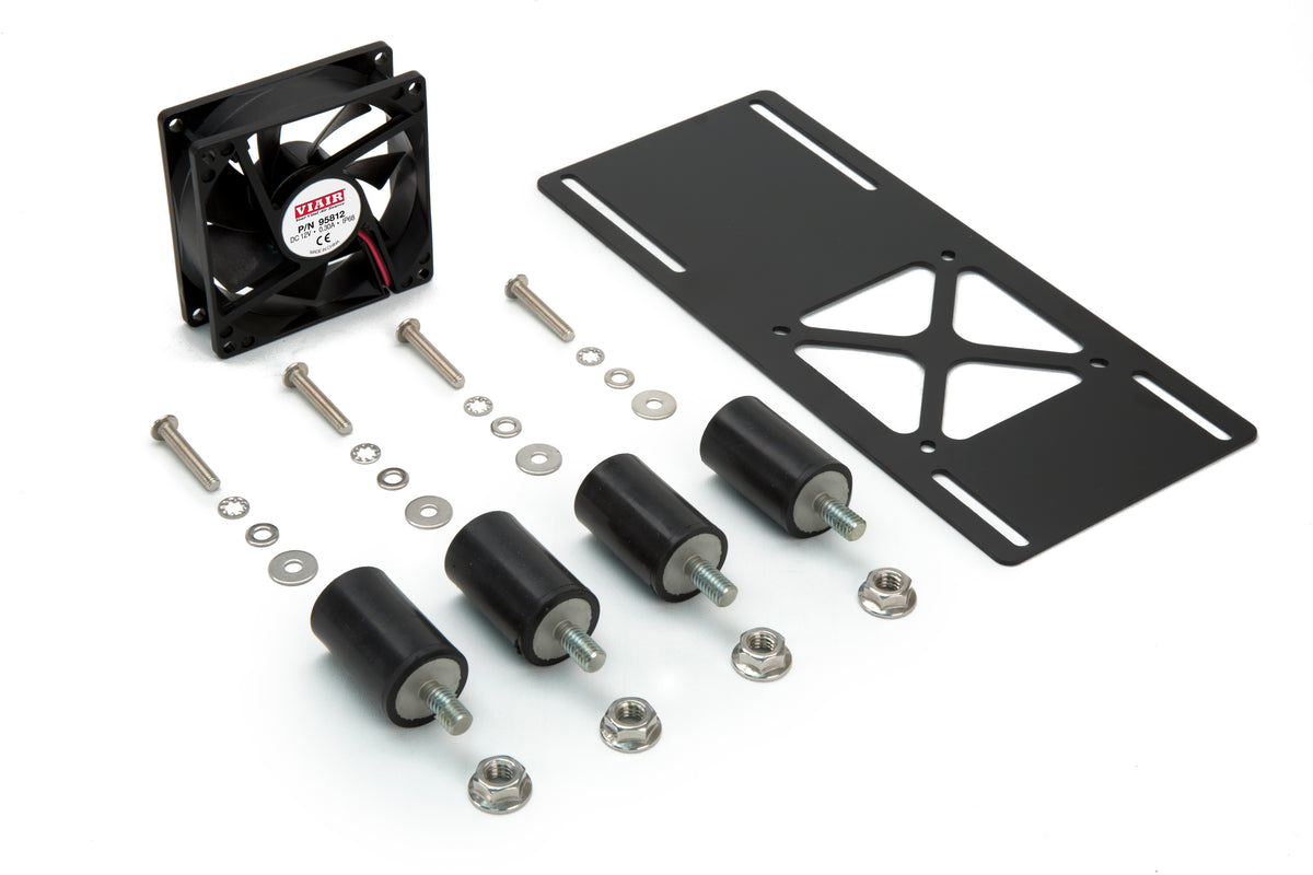 Ip68 Cooling Fan With Vibration Isolator Kit, W/Mounting Hardware, Bracket (L), 12V Ce