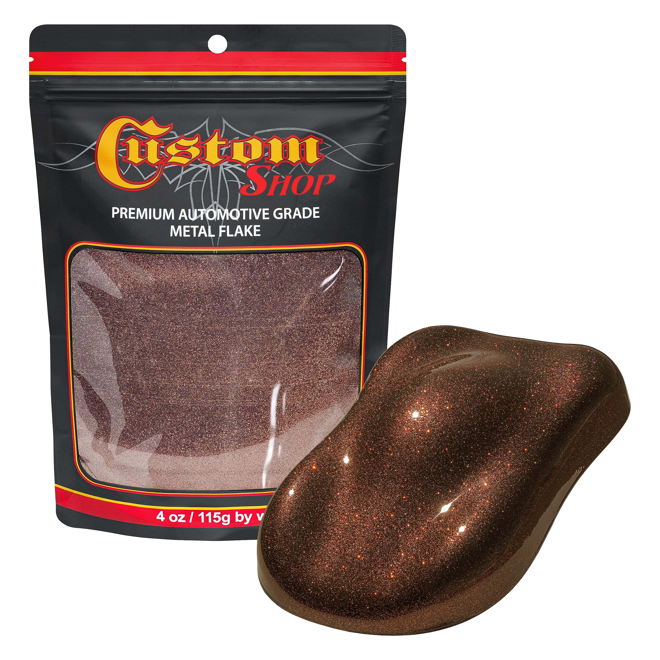 Custom Shop - Rootbeer - 4-Ounces of Medium Metal Flake .008'' 200 Micron Size - Premium Automotive Grade Flake, UV, Fade & Solv