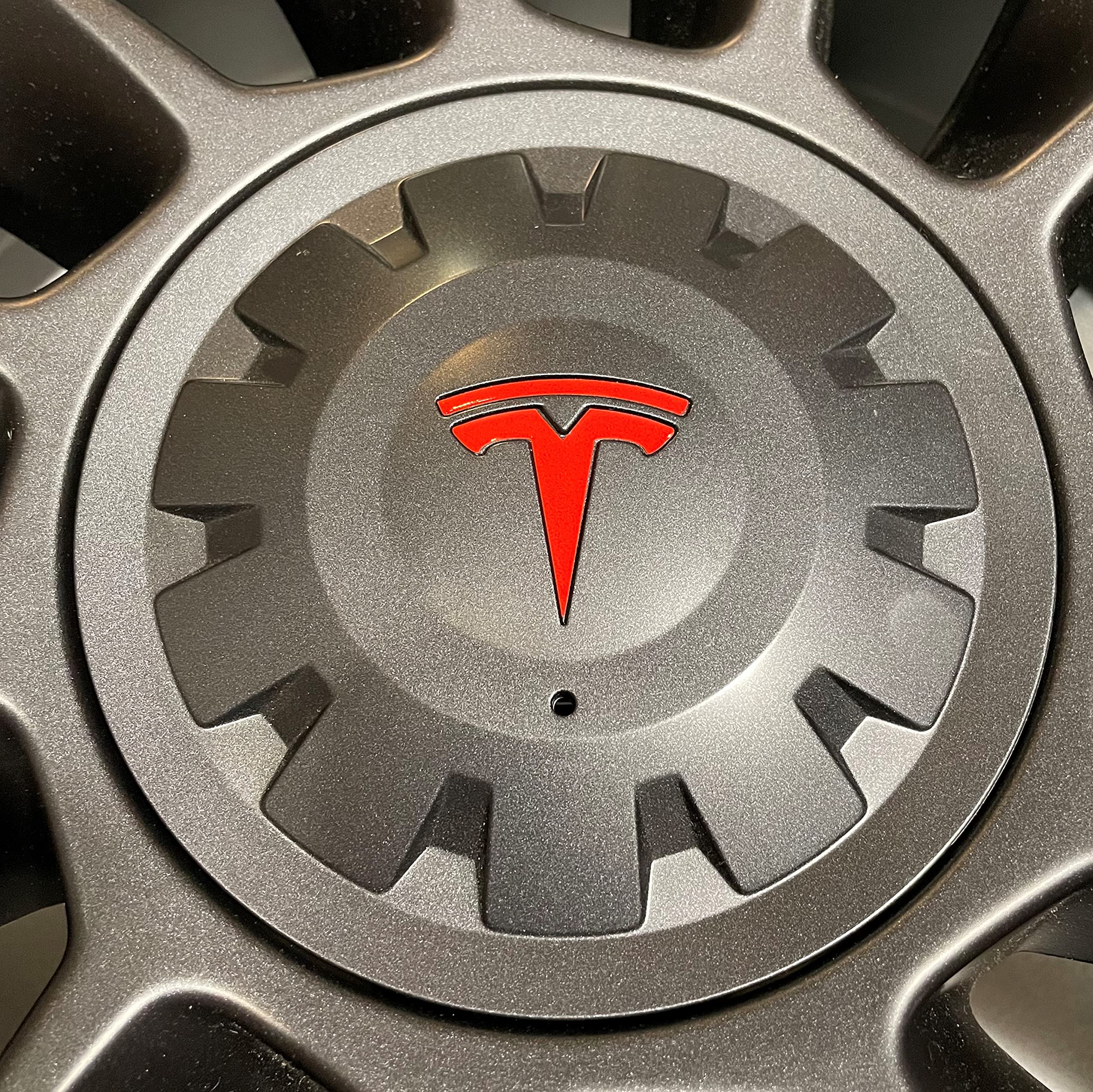 Custom Cut Graphics Wheel Decals for Tesla, Uberturbine/Arachnid/Cyberstream, 5-pc Set (Gloss Red)