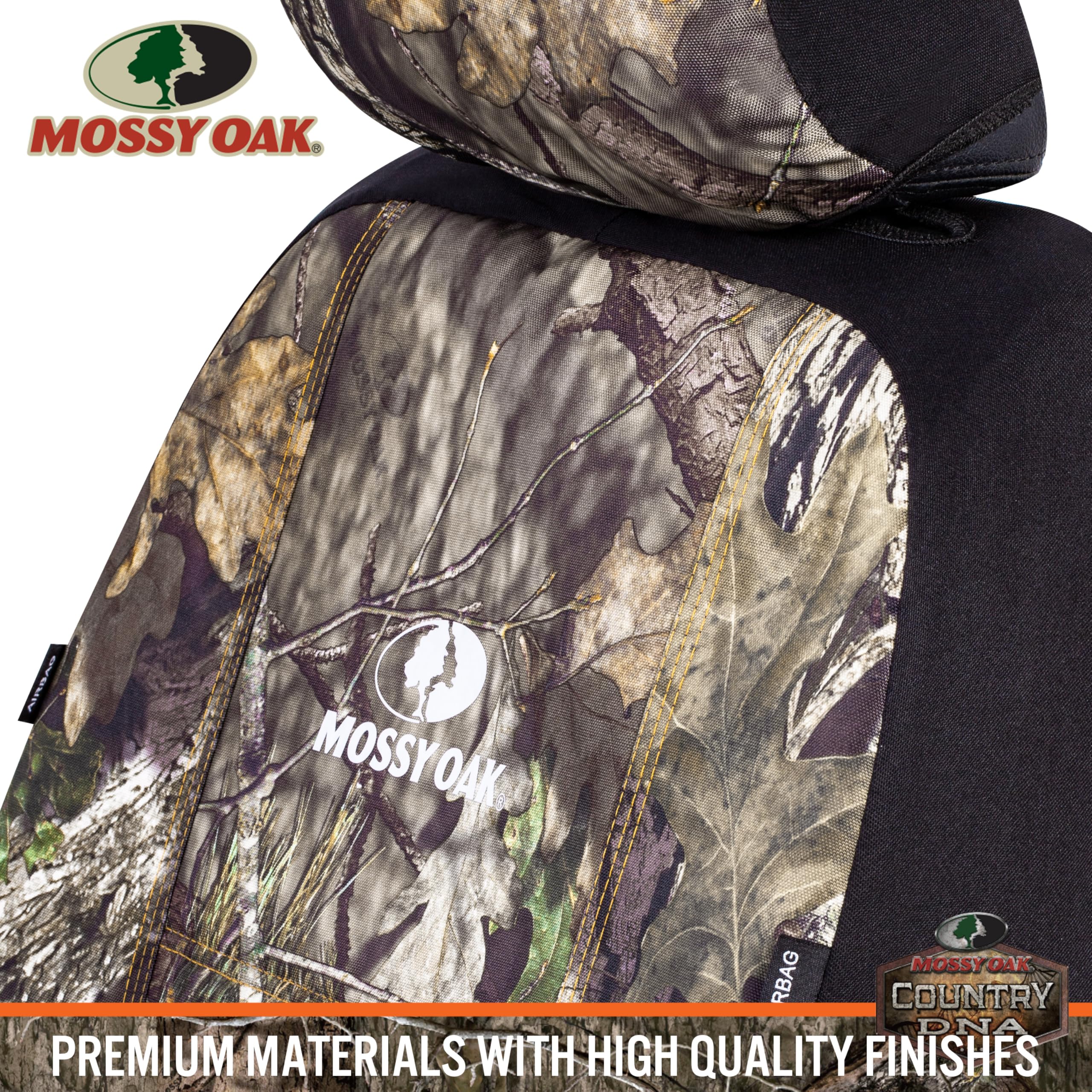 Mossy Oak Front Camo Seat Covers Low Back - Made With Premium Rip-Stop Oxford Fabric, Airbag Compatible, Universial Fit Most Buc