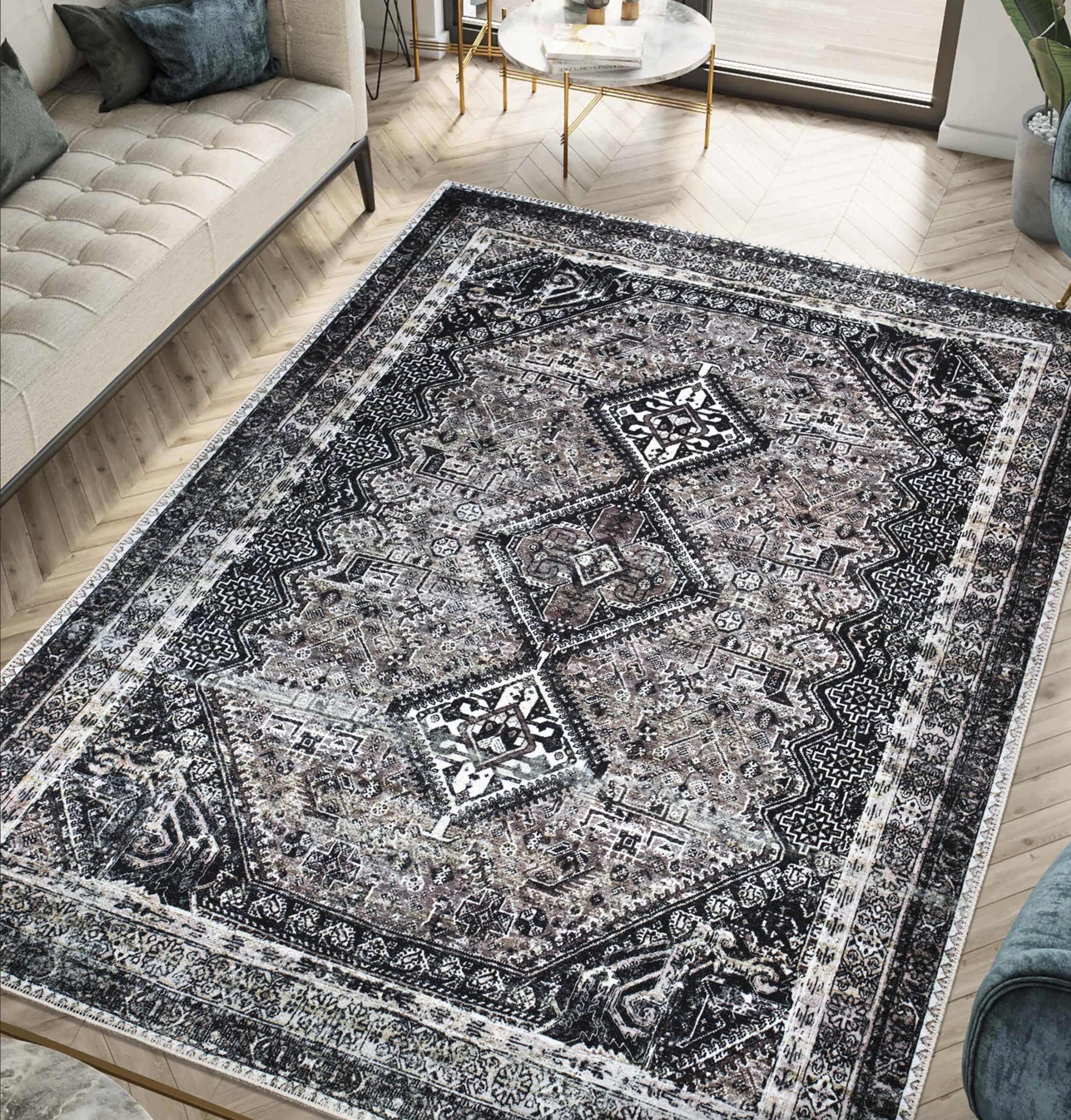 Keen Home Design Machine Washable Area Rugs With Non-Slip Backing, Ideal For Hallway, Living Room, Bedroom, Kitchen And Laundry 