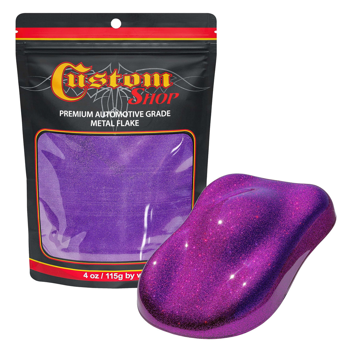 Custom Shop - Deep Purple - 4-Ounces of Micro Metal Flake .004'' 100 Micron Size - Premium Automotive Grade Flake, UV, Fade & So