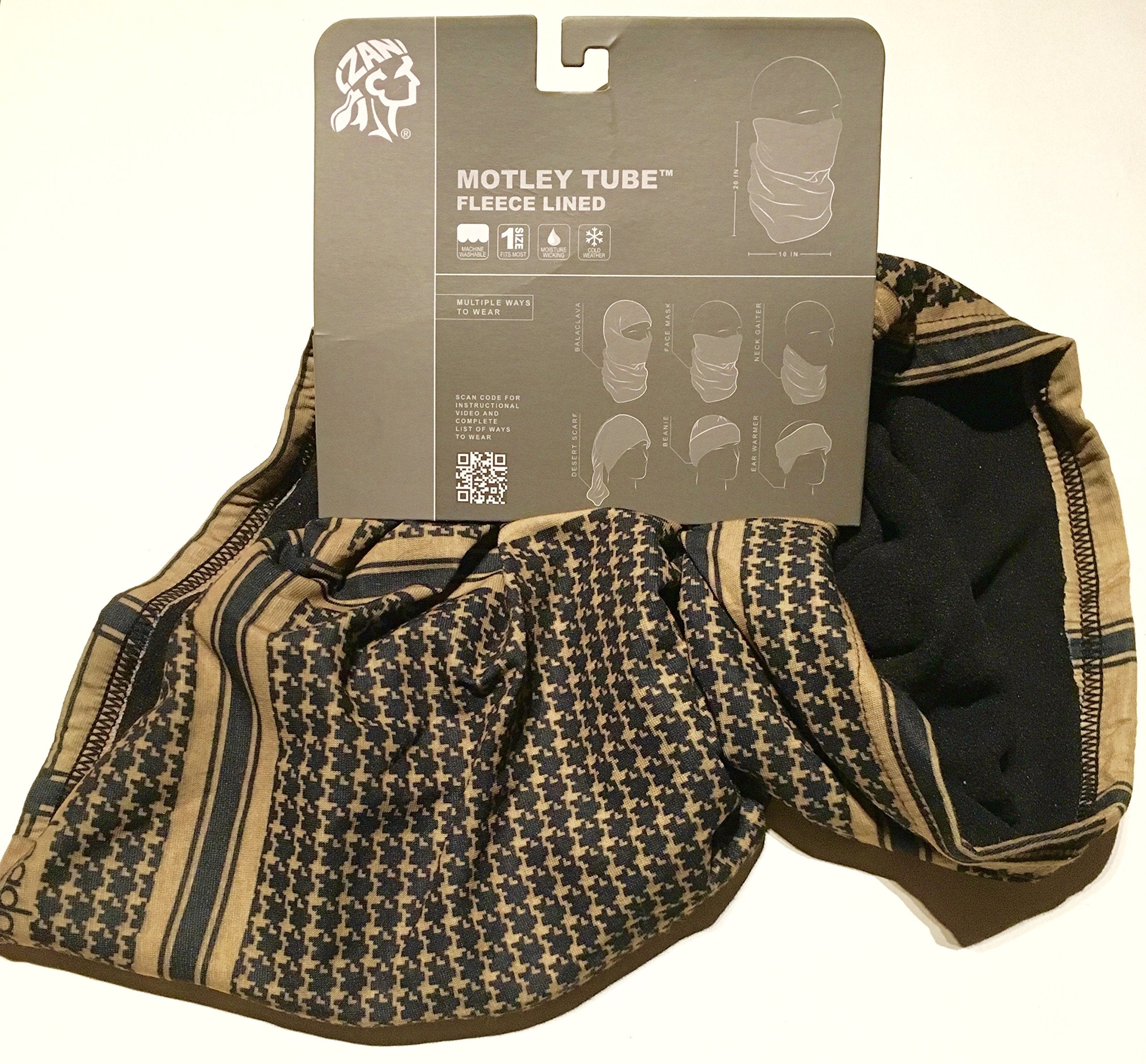 Zanheadgear Motley Tube Gaiter Polyester Houndstooth Coyote Tan