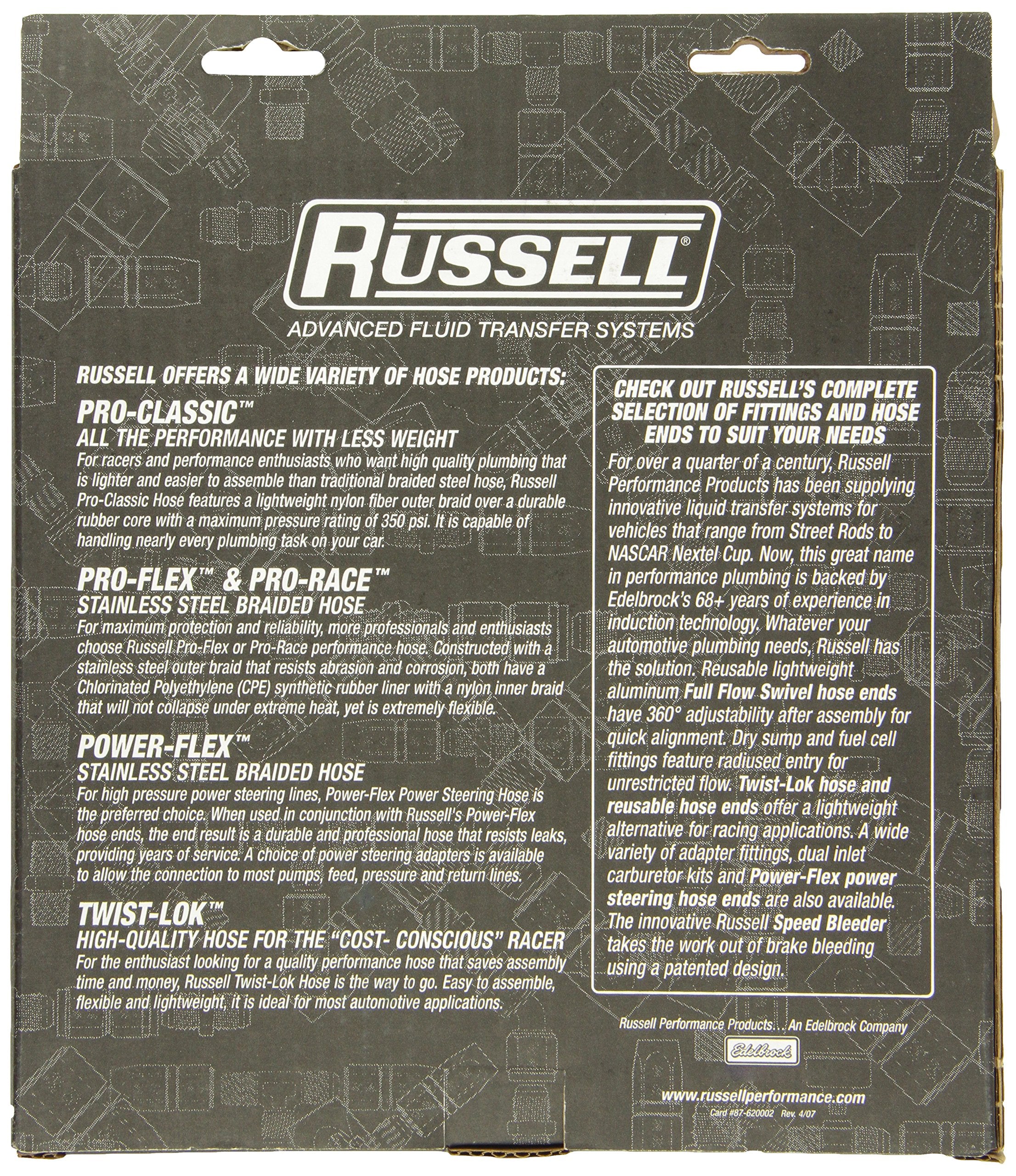 Edelbrock/Russell 632620-6 An Powerflex Power Steering Hose - 10 Feet