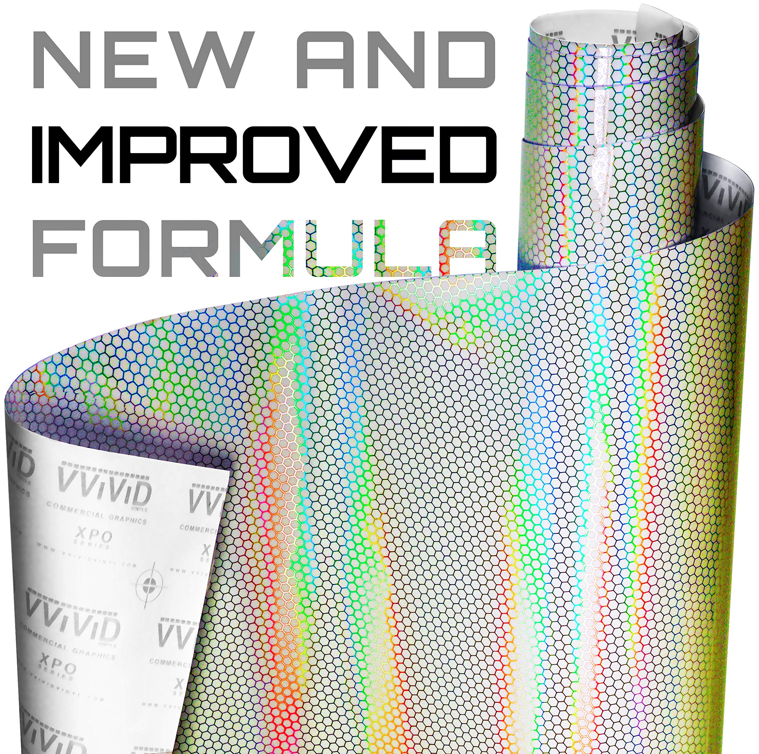 Vvivid Micro Bio Hex+ Air-Tint Headlight Taillight Tint Vinyl Roll (17.9'' X 60'', Clear)