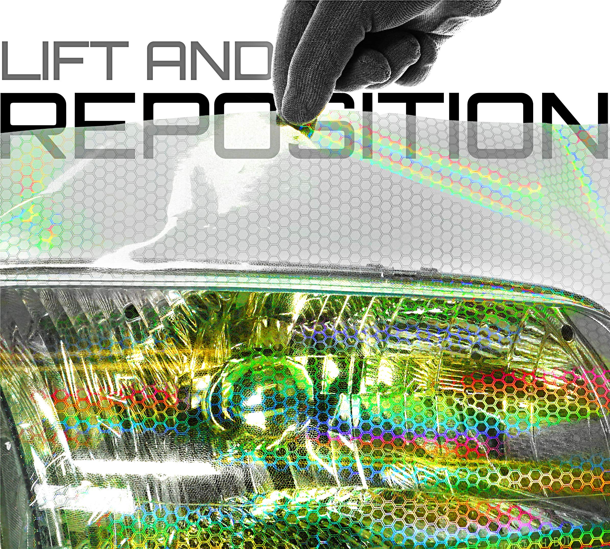 Vvivid Bio Hex+ Air-Tint Headlight Vinyl Roll (17.9'' X 60'', Clear Large Pattern)