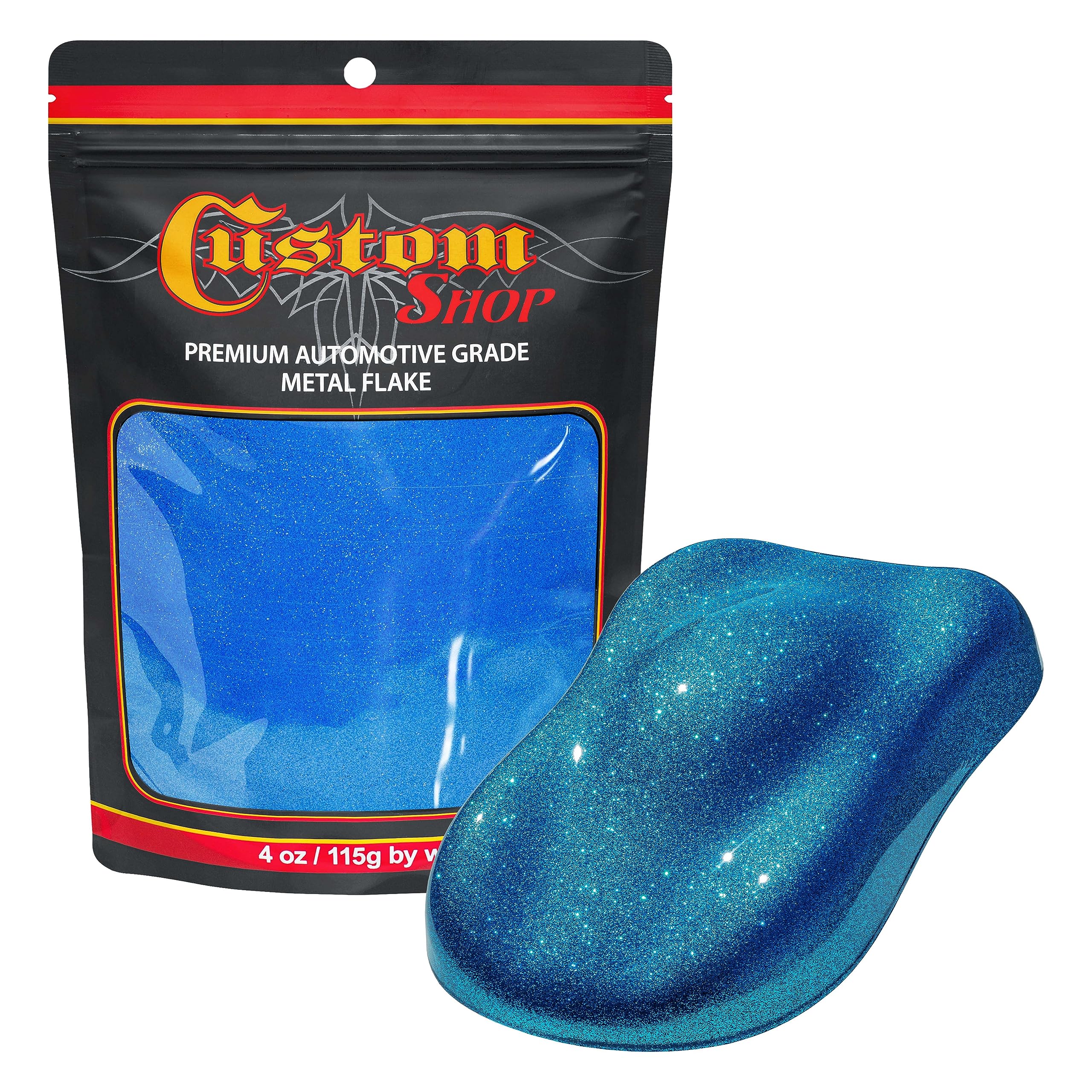 Custom Shop - Deep Marine Blue - 4-ounces of Medium Metal Flake .008'' 200 Micron Size - Premium Automotive Grade Flake, UV, Fad