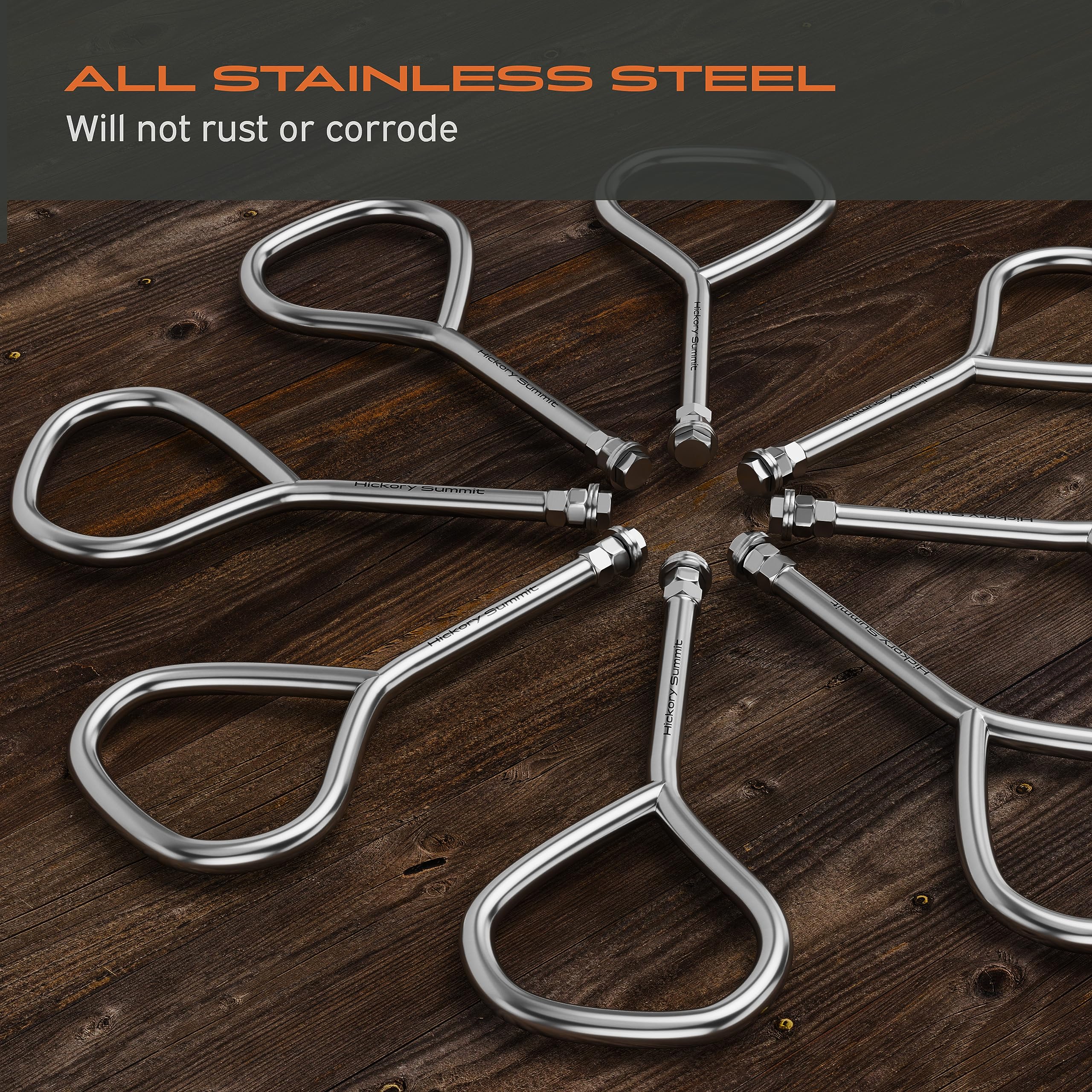 Hickory Summit Handle For Solo Stove Heat Deflector - Yukon, Bonfire, Canyon, & Ranger Solo Stove Deflector Compatible - Stainle