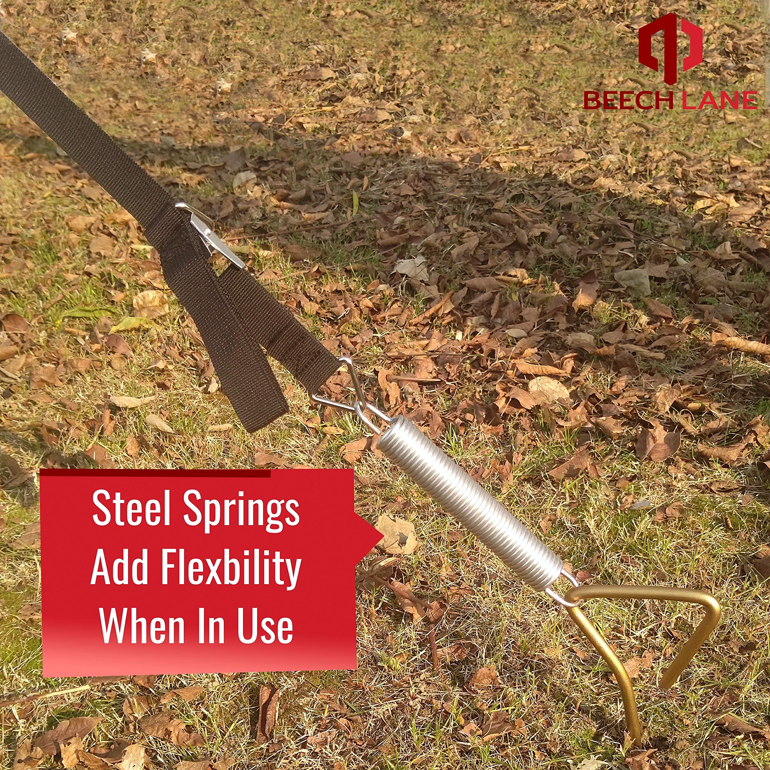 Beech Lane Heavy Duty Pre-Assembled Rv Awning Anchor Kit, Sturdy Cam Buckles With Thick Straps, Durable Canvas Storage Bag, Stee