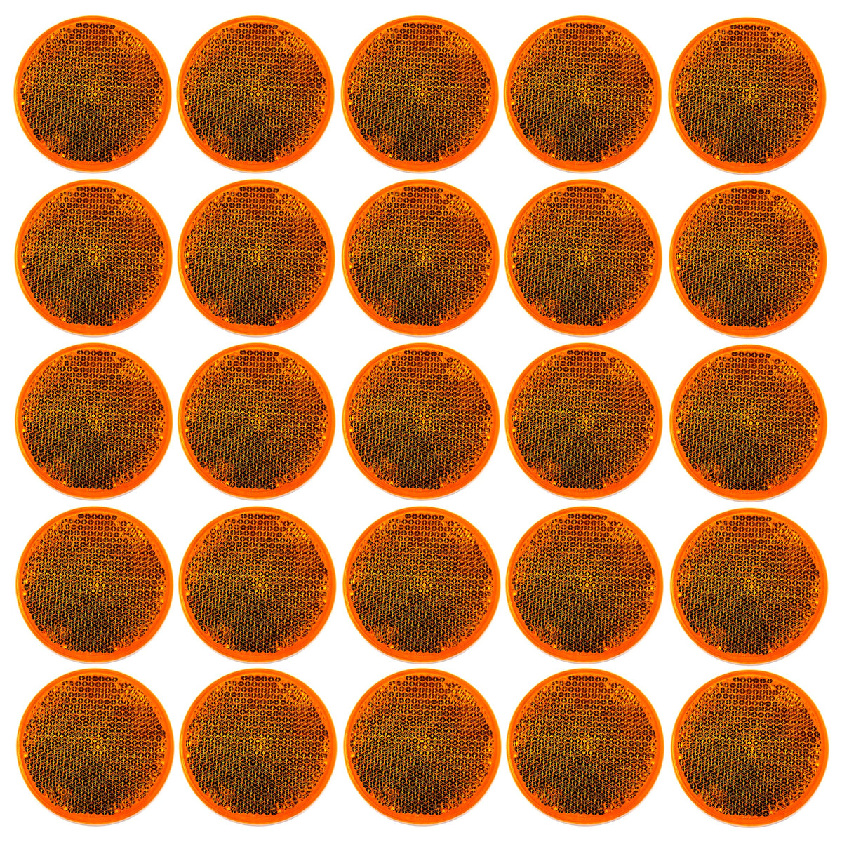 [All Star Truck Parts] [Qty 25] [Red/Amber] 2'' Inch Round Reflector Bike,Trailer, Truck, Boat, Mailbox, Construction, Equipment
