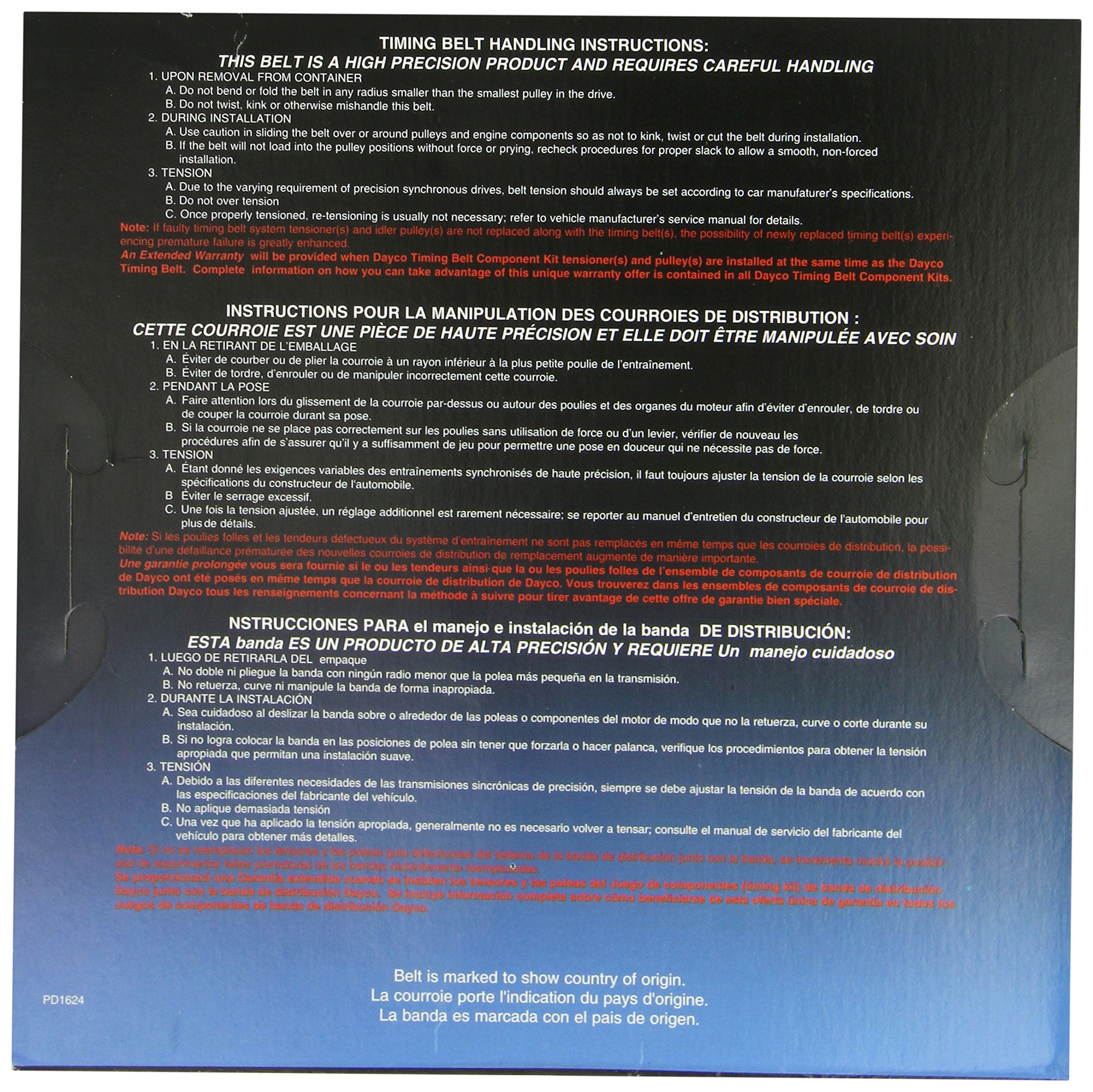 Dayco 95249 Timing Belt, Black