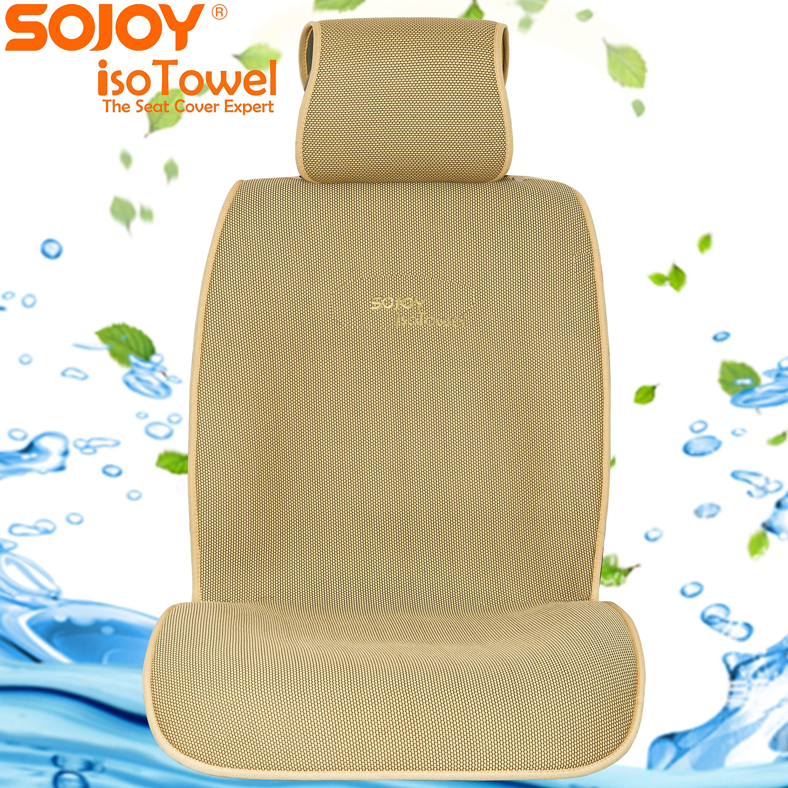 Sojoy Isotowel Car Seat Cover, Microfiber Seat Protector With Quick-Dry Non-Slip Base,Car Seat Protector For All Workouts, All-W