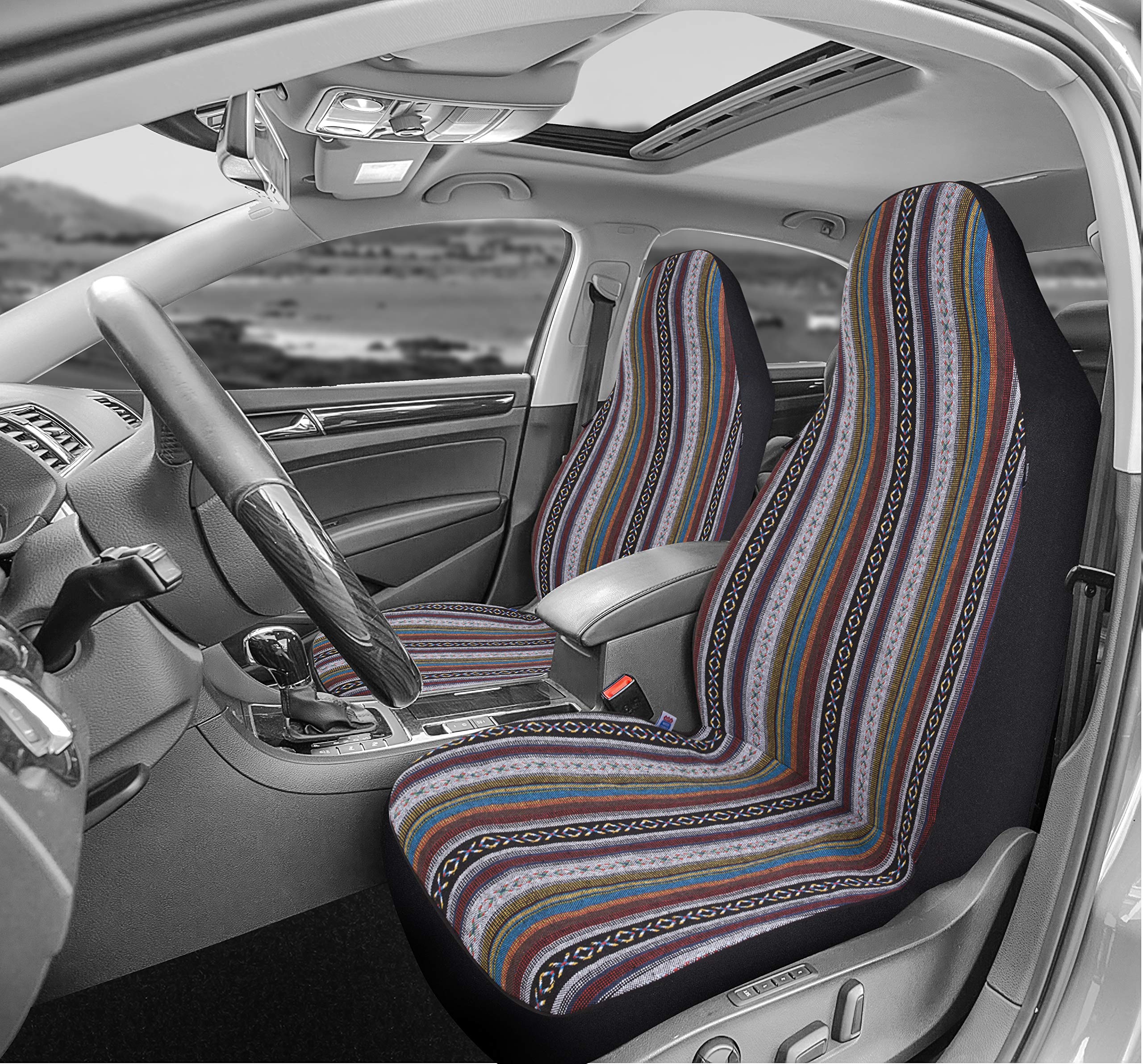 West Coast Auto Baja Blanket Bucket Seat Cover For Car, Truck, Van, Suv - Airbag Compatible (2Pcs National)