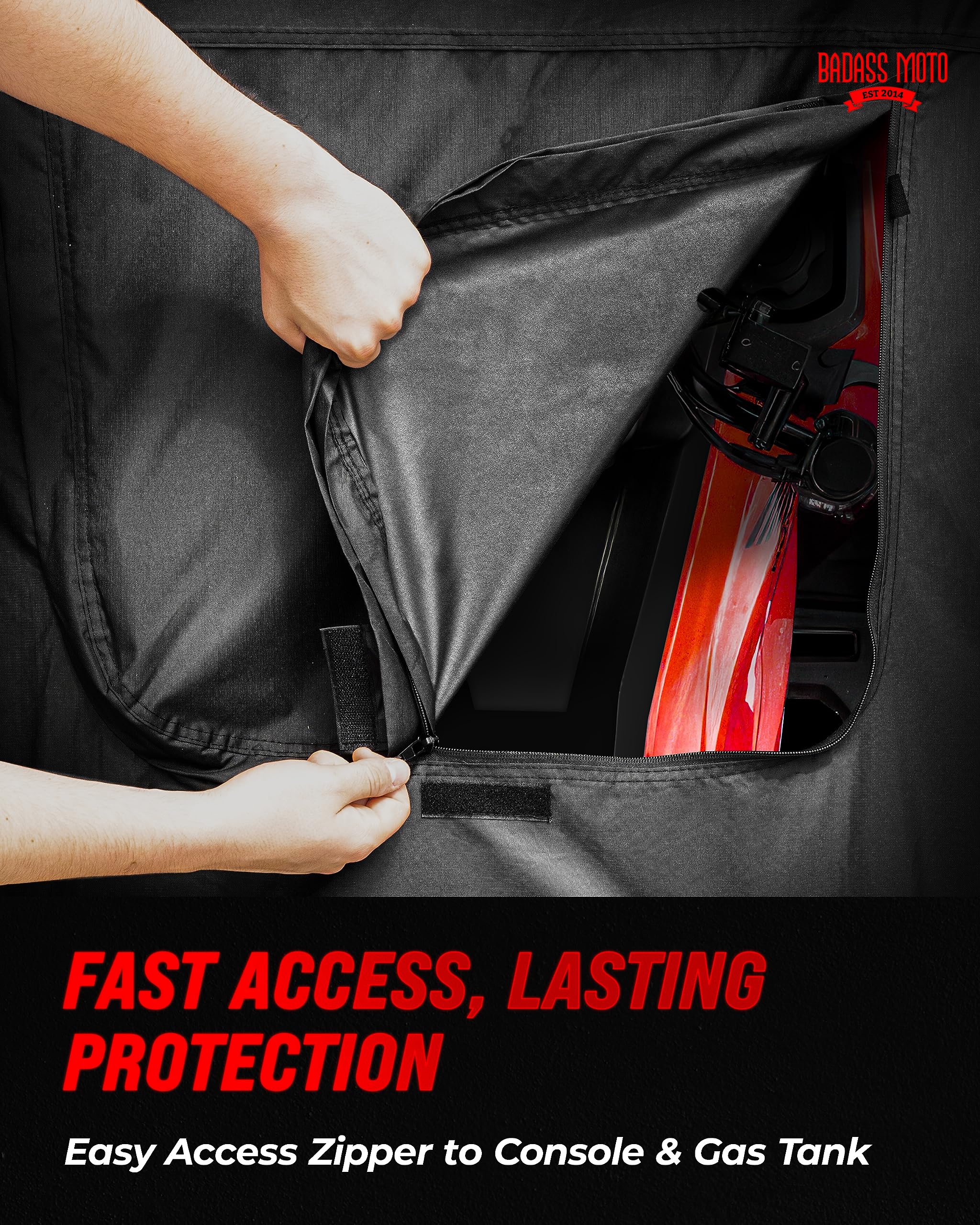 Badass Moto Heavy Duty Triple Waterproof 4 Wheeler Cover - Rip Resistant Night Reflective Quad Four Wheeler ATV Cover with Advan