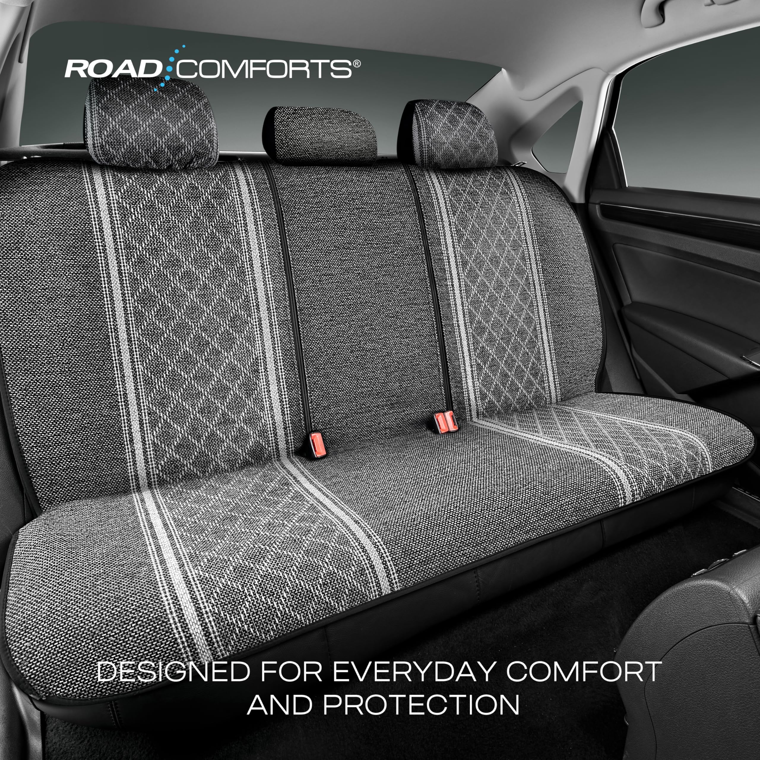 Road Comforts Baja Blanket Seat Covers Gray Diamond Bucket Seat Covers Low Back Full Set - Jacquard Fabric, Airbag Compatible, U