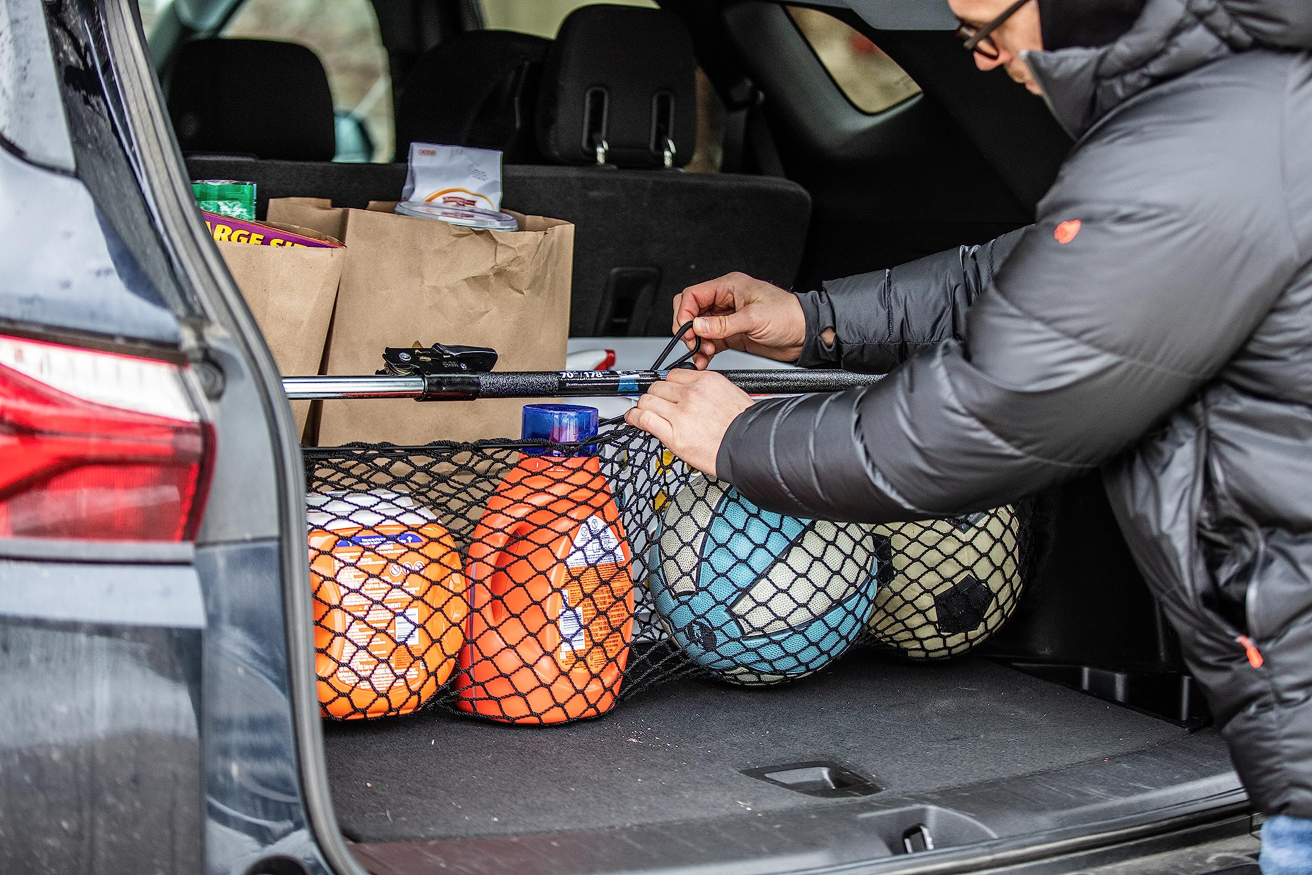 Keeper - Ratcheting Cargo Bar - Black/Silver, Adjustable From 40''-70''