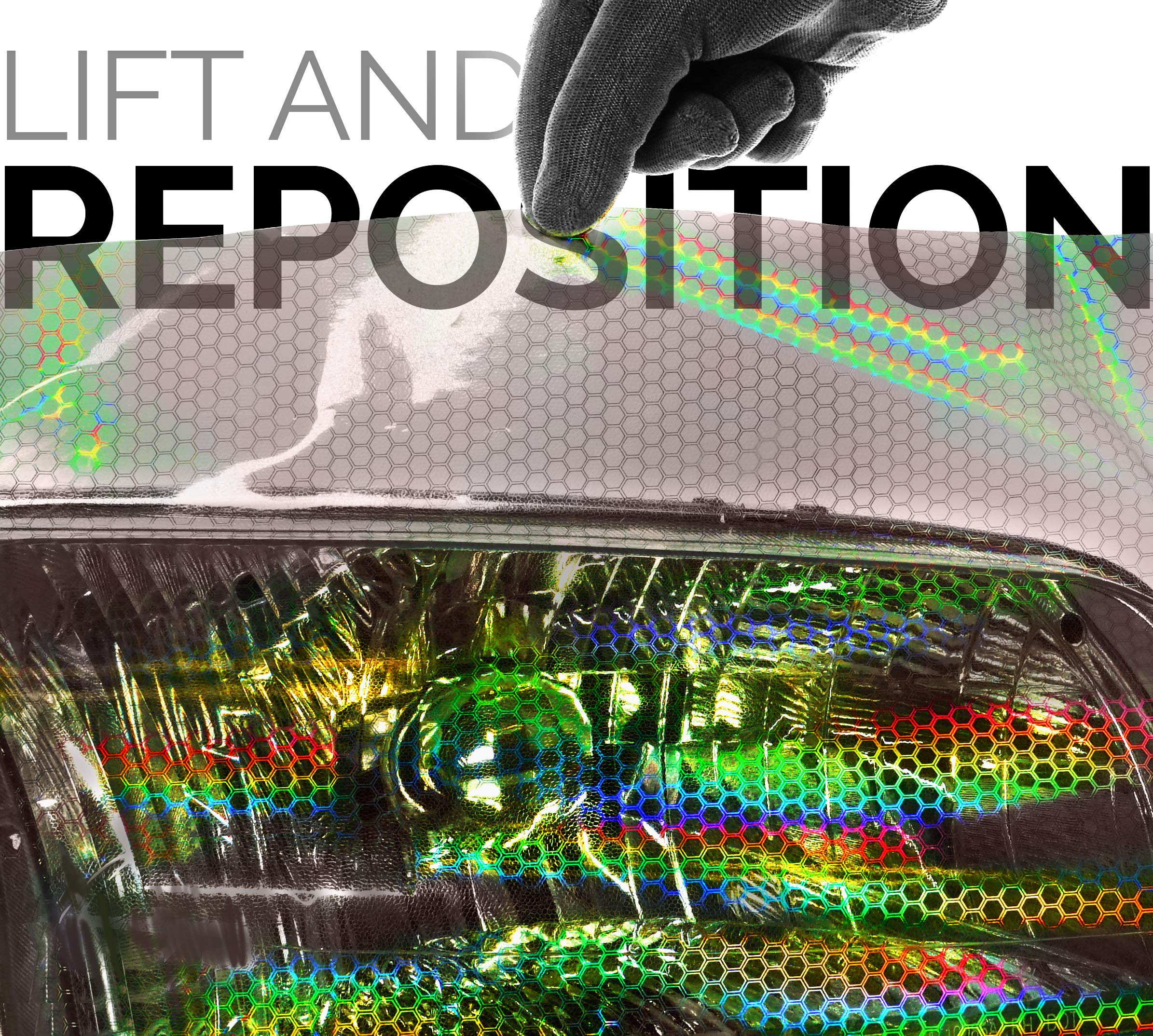 VViViD+ Bio HEX+ Air-Tint Headlight Vinyl Roll, 17.9 x 60, Smoke Large Pattern - High-Performance Tint Film for Vehicles