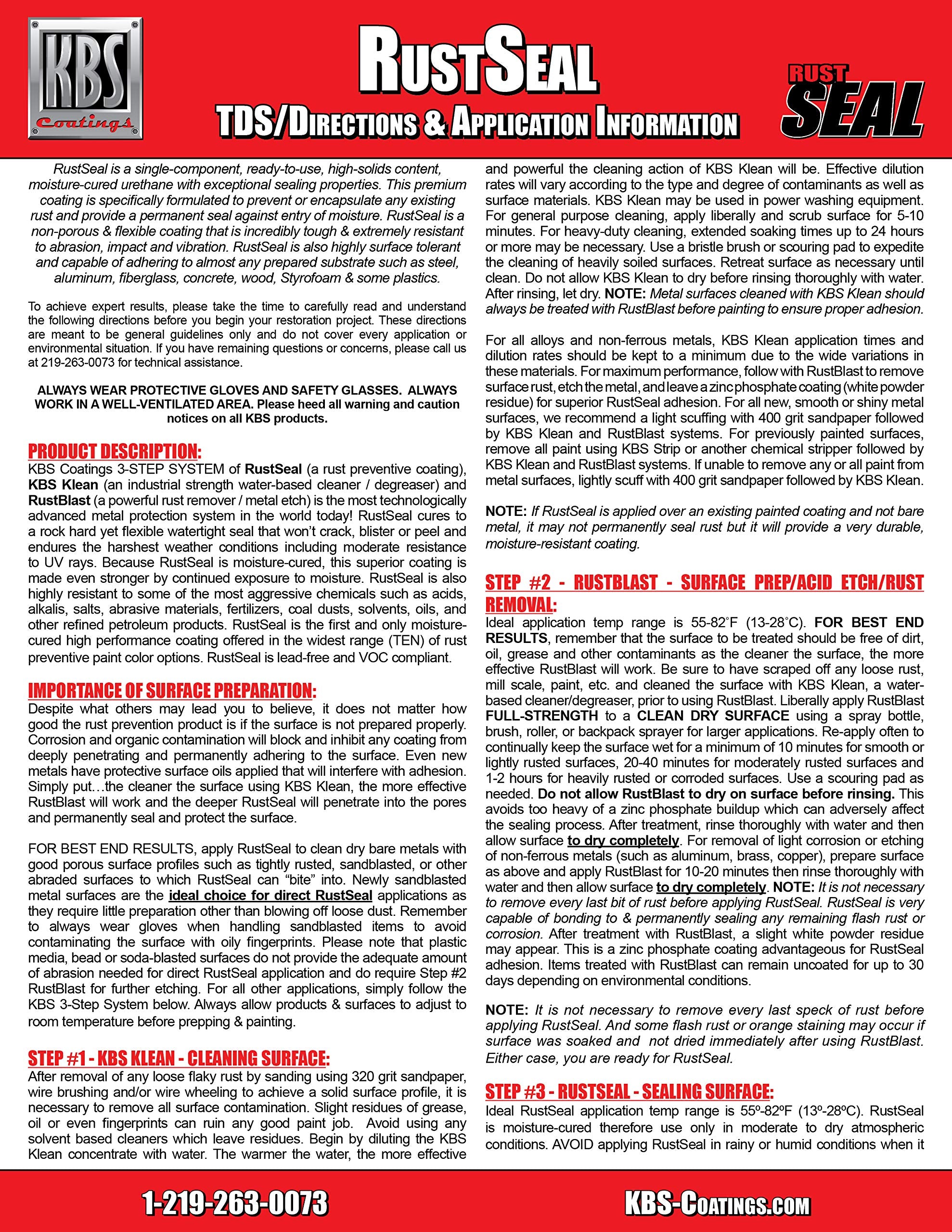 Kbs Coatings 4406 Oxide Red Rustseal - 1 Quart