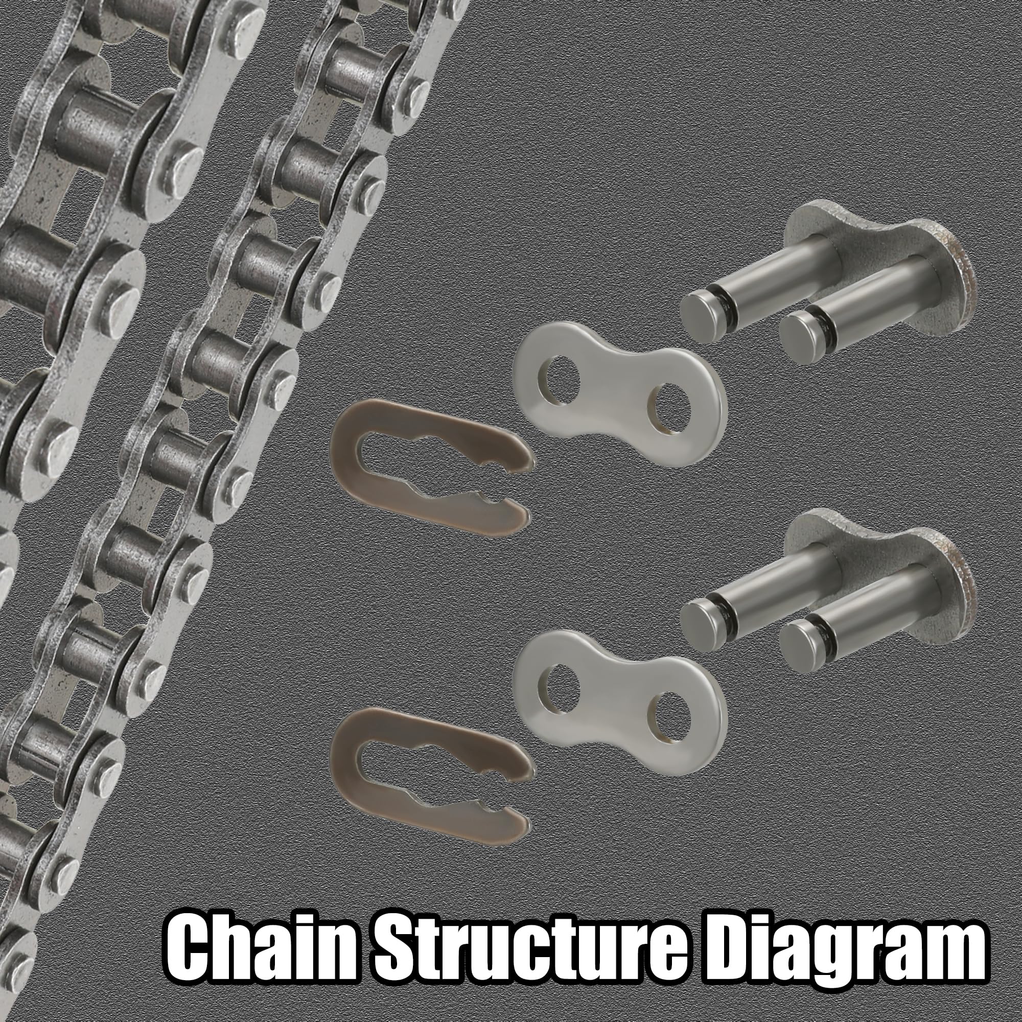 Yoxufa #35 Chain For Mini Bike Coleman Ct100U Cc100X Baja Doodle Bug Db30 Motovox Mbx10 Mbx11 Mega Moto Mm-B80 105Cc Predator 79Cc 97Cc 100Cc Engine Powersports Parts With Chain Breaker - 140 Links