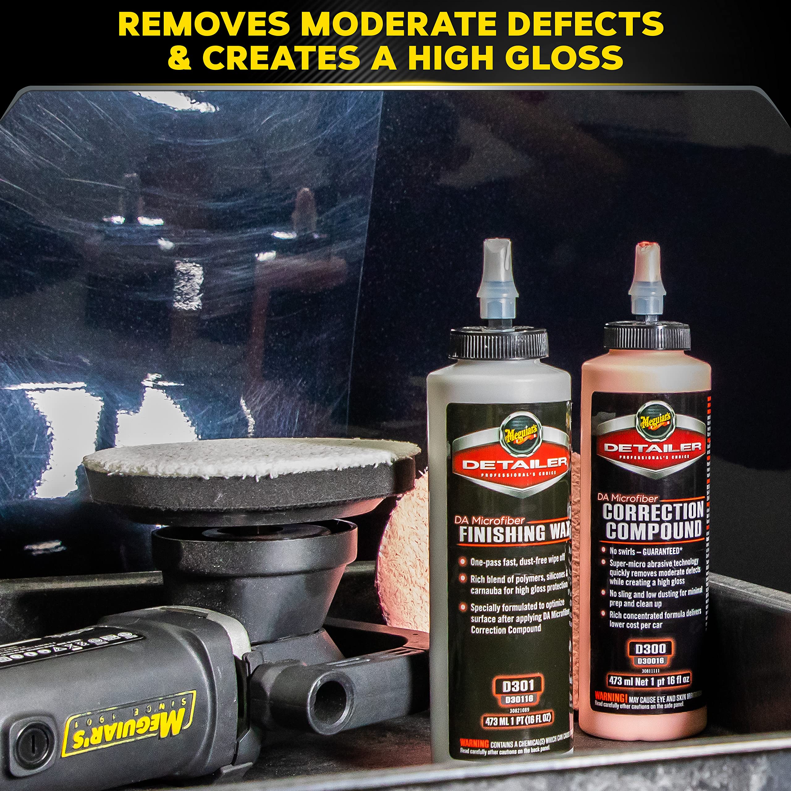 Meguiar'S Da Microfiber Correction System 5'' Starter Kit, Complete Paint Correction Kit With Cutting Discs, Backing Plate, Corr