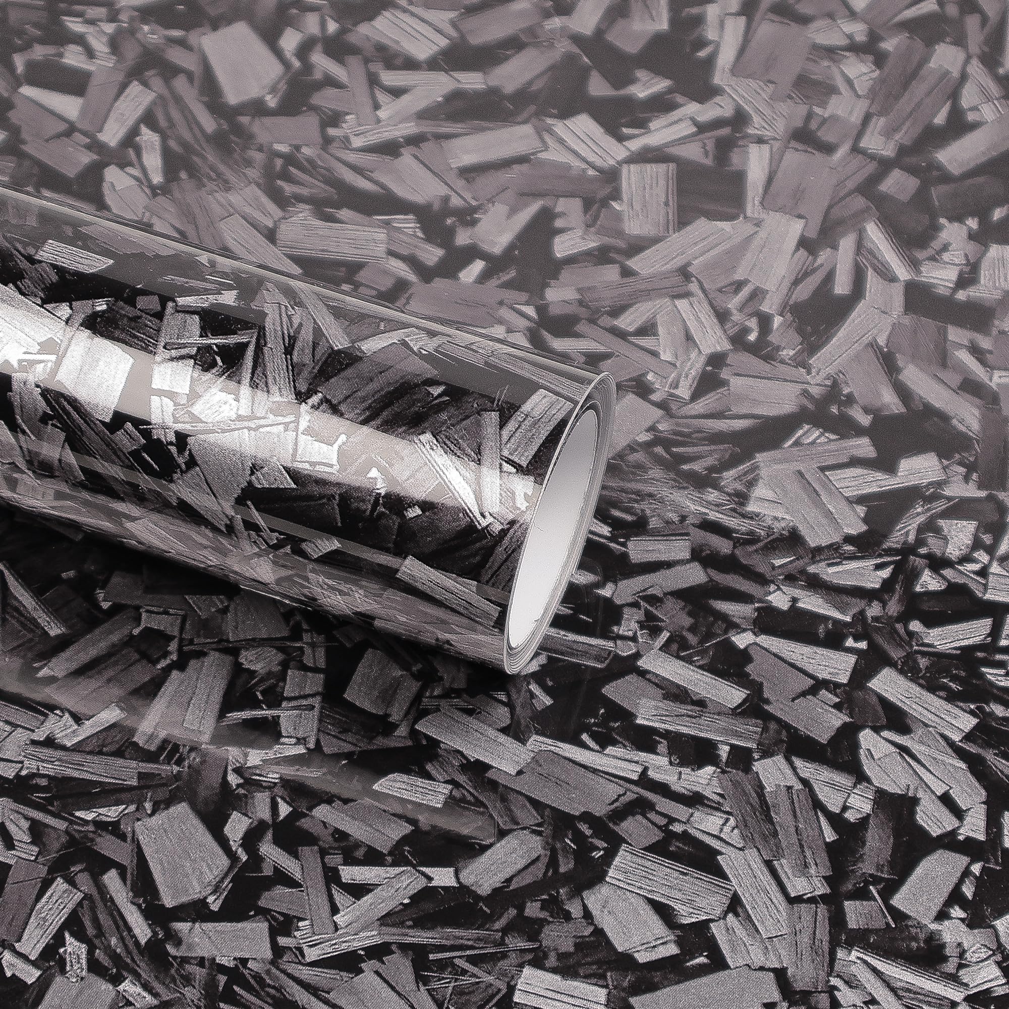 Lypumso Grey Forged Carbon Fiber Vinyl Wraps, Car Body Wraps With Self-Adhesive For Diy Use, Vehicle Interior And Exterior Films