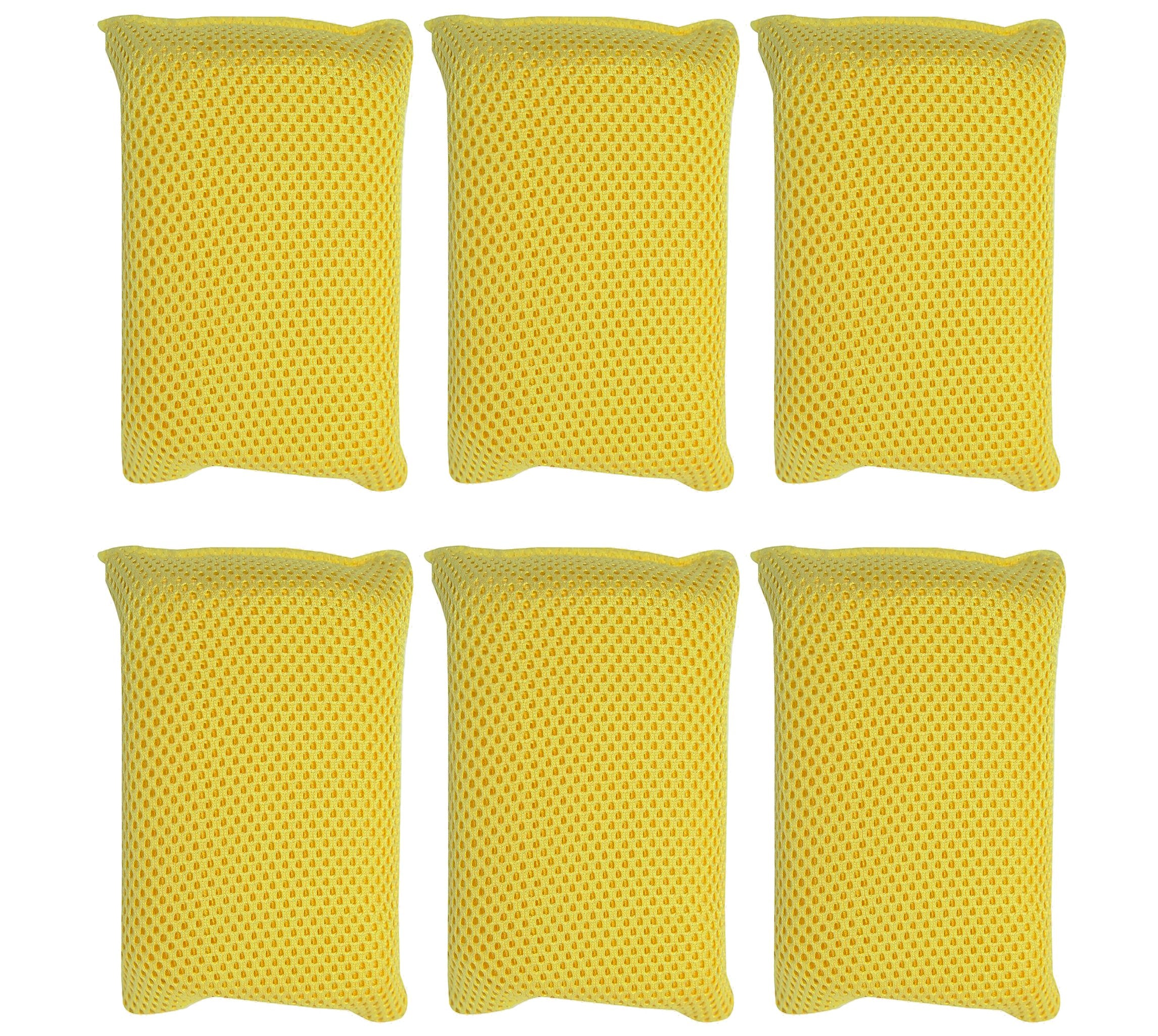 Iconikal 6-Pack, Bug Scrubber Sponge, Yellow, Large Microfiber