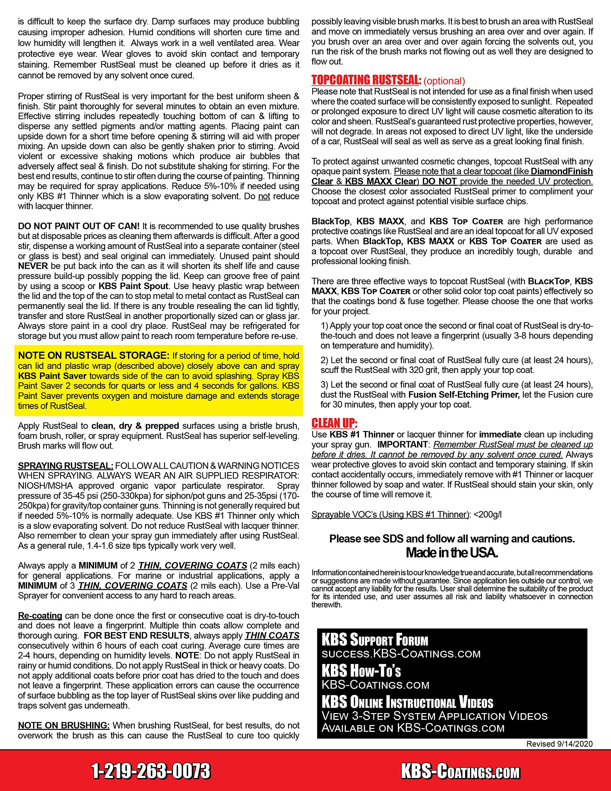 Kbs Coatings 4406 Oxide Red Rustseal - 1 Quart