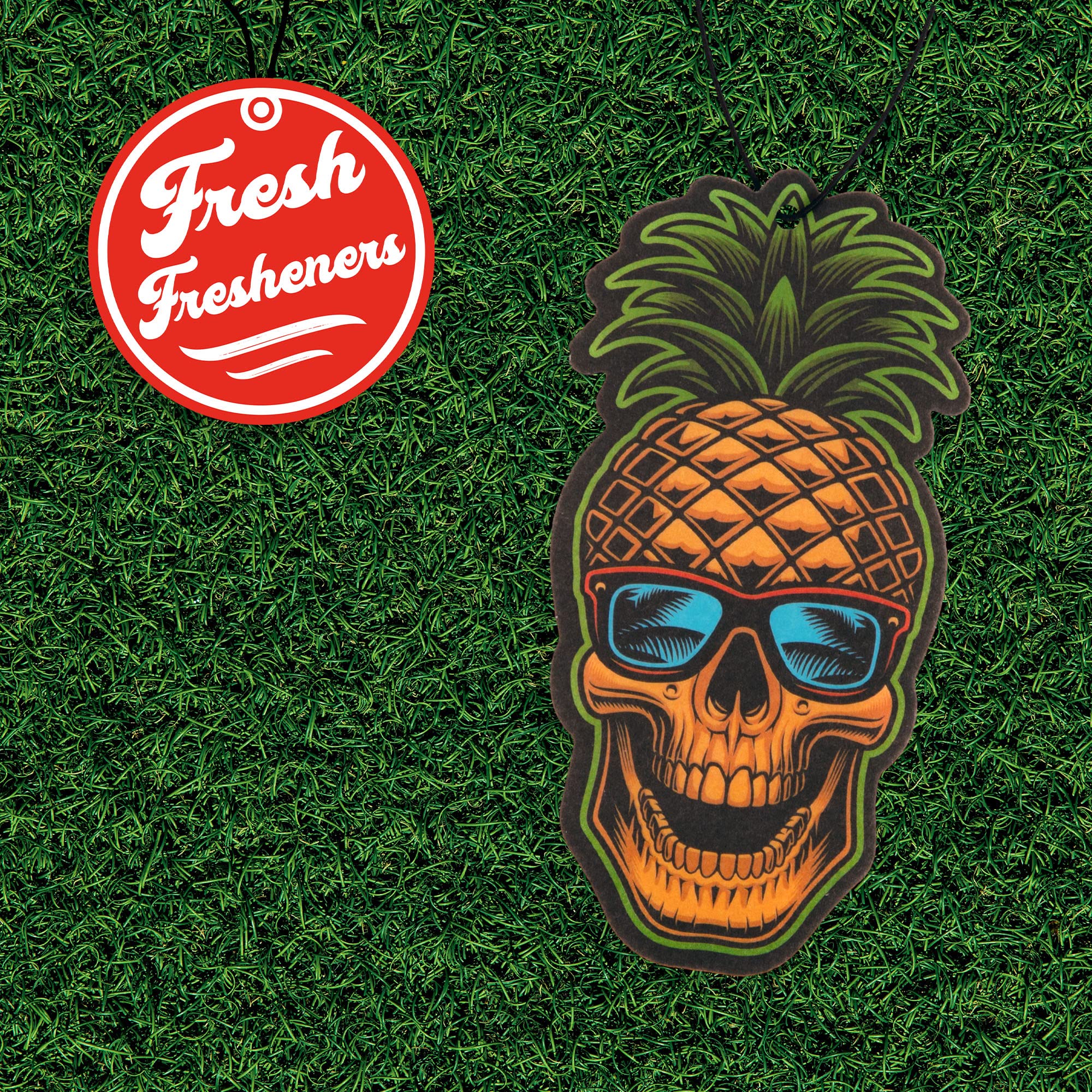Pineapple Skull Car Air Freshener 3 Pack Scented With Essential Oils (3 Pack)