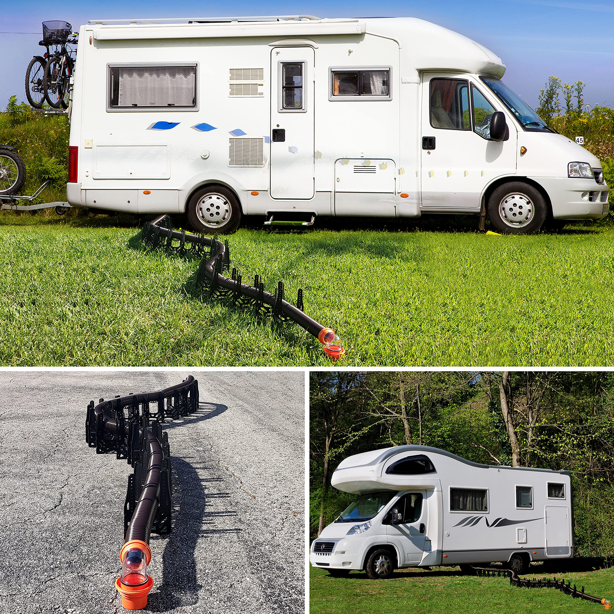 Stink Slink Rv Sewer Hose Support 20 Ft - Collapsable Camper Sewer Hose Support With Carrying Strap For Easy Storage - Sturdy De