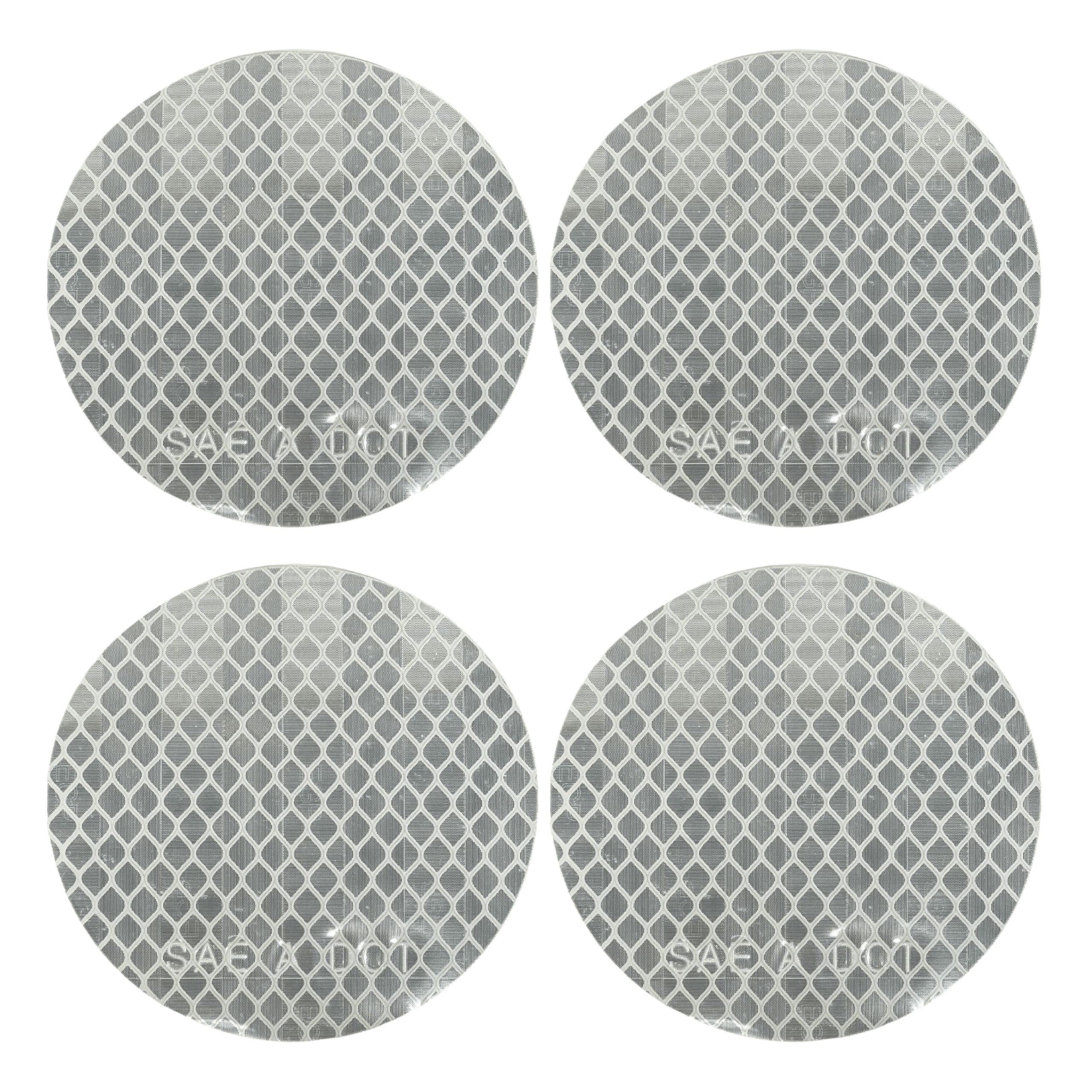 [All Star Truck Parts] 3'' Inch Round Dot-Sae Amber/Red High Visibility Reflective Stick-On Prism Reflector Strong Weatherproof