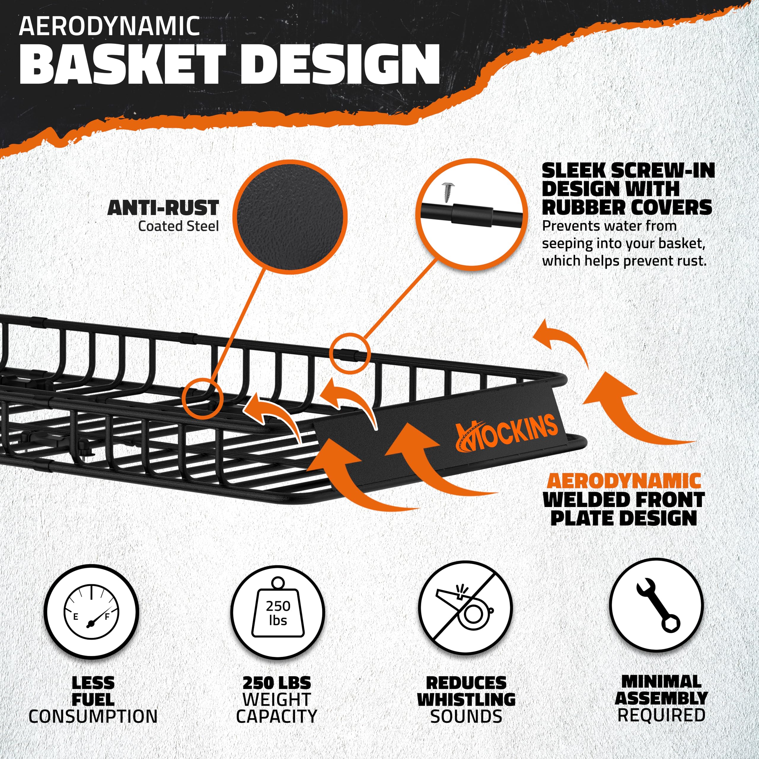 Mockins 84'X39'X6' Adjustable Car Roof Rack Basket |250Lb Capacity Waterproof Car Roof Cargo Carrier Heavy Duty Luggage Rack For Car Rooftop | Universal Roof Rack Cargo Carrier W/Net & Ratchet Straps