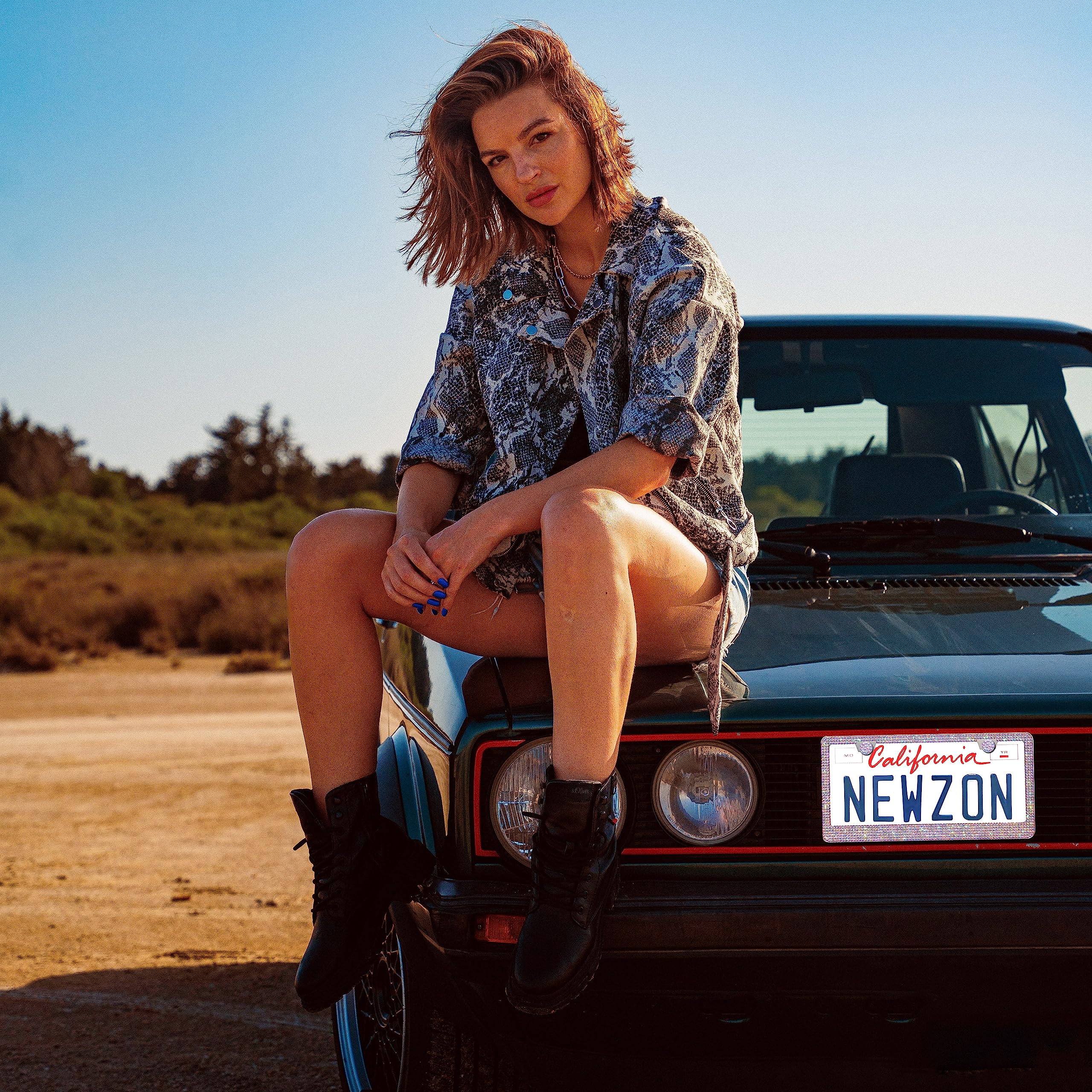 Newzon Ab Bedazzled Crystal Car License Plate Cover 2 Pieces, Color Bling License Plate Frames With High End Ribbon Gift Box, Di