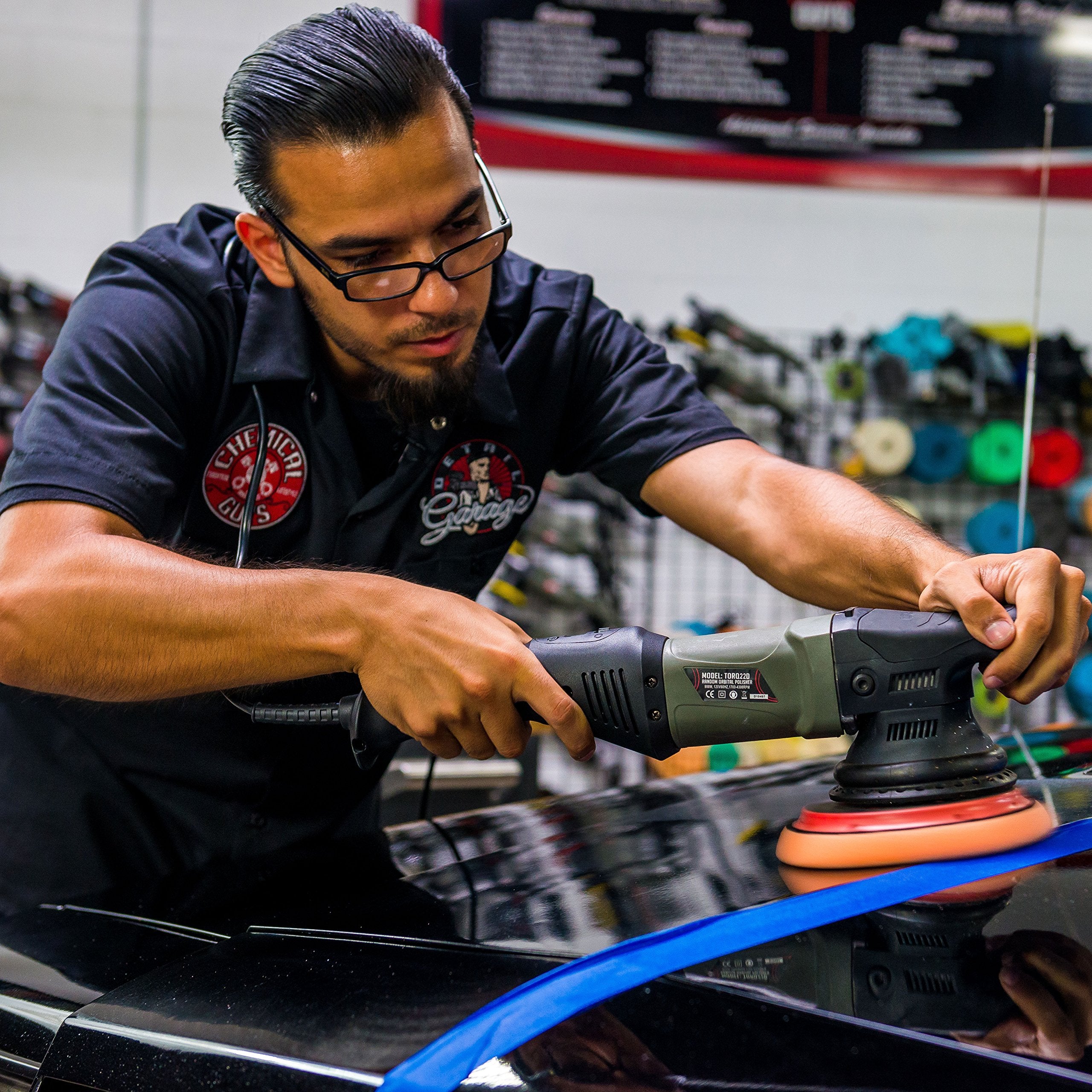 Chemical Guys BUF502X - TORQ22D Random Orbital Polisher, Pads, Polishes & Compounds Kit (Safe for Cars, Trucks, SUVs, & More) - 8 Items