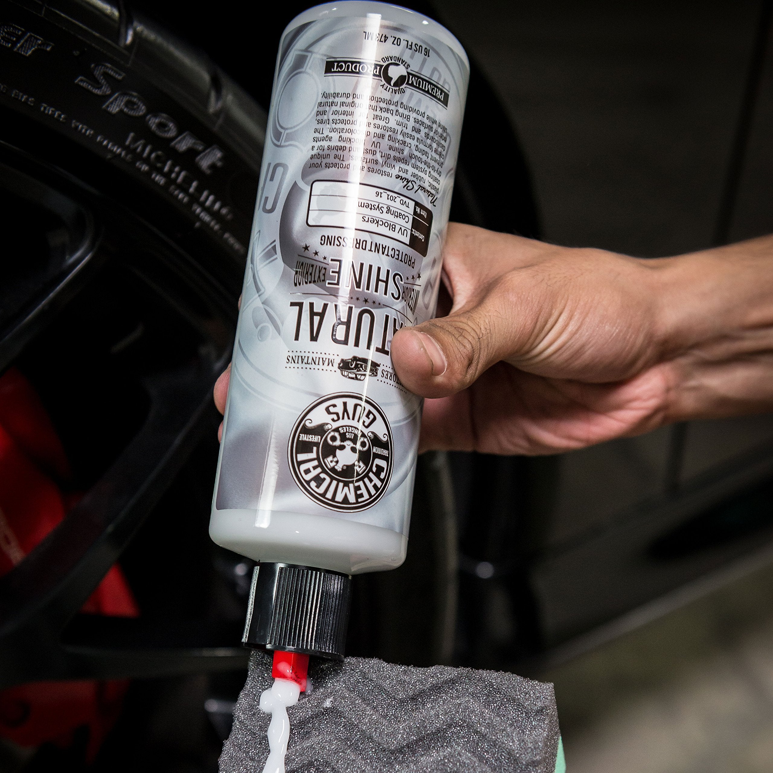 Chemical Guys Tvd_201_16 Natural Shine, Satin Shine Dressing For Plastic, Rubber And Vinyl, Safe For Cars, Trucks, Motorcycles, Rvs & More, 16 Fl Oz