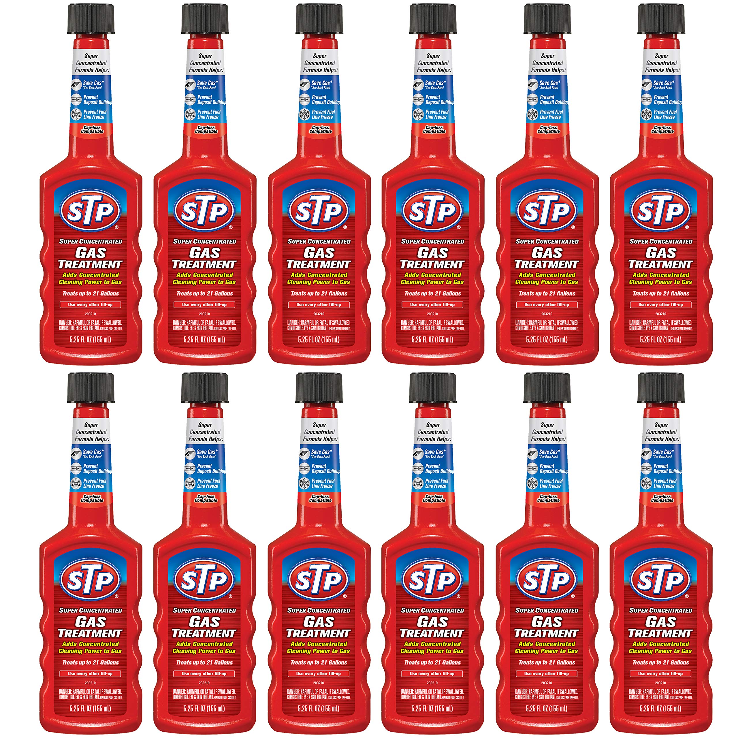 Stp Fuel Intake System Cleaner, Super Concentrated Gas Treatment For Cars, Trucks, 5.25 Fl Oz Each, 12 Pack