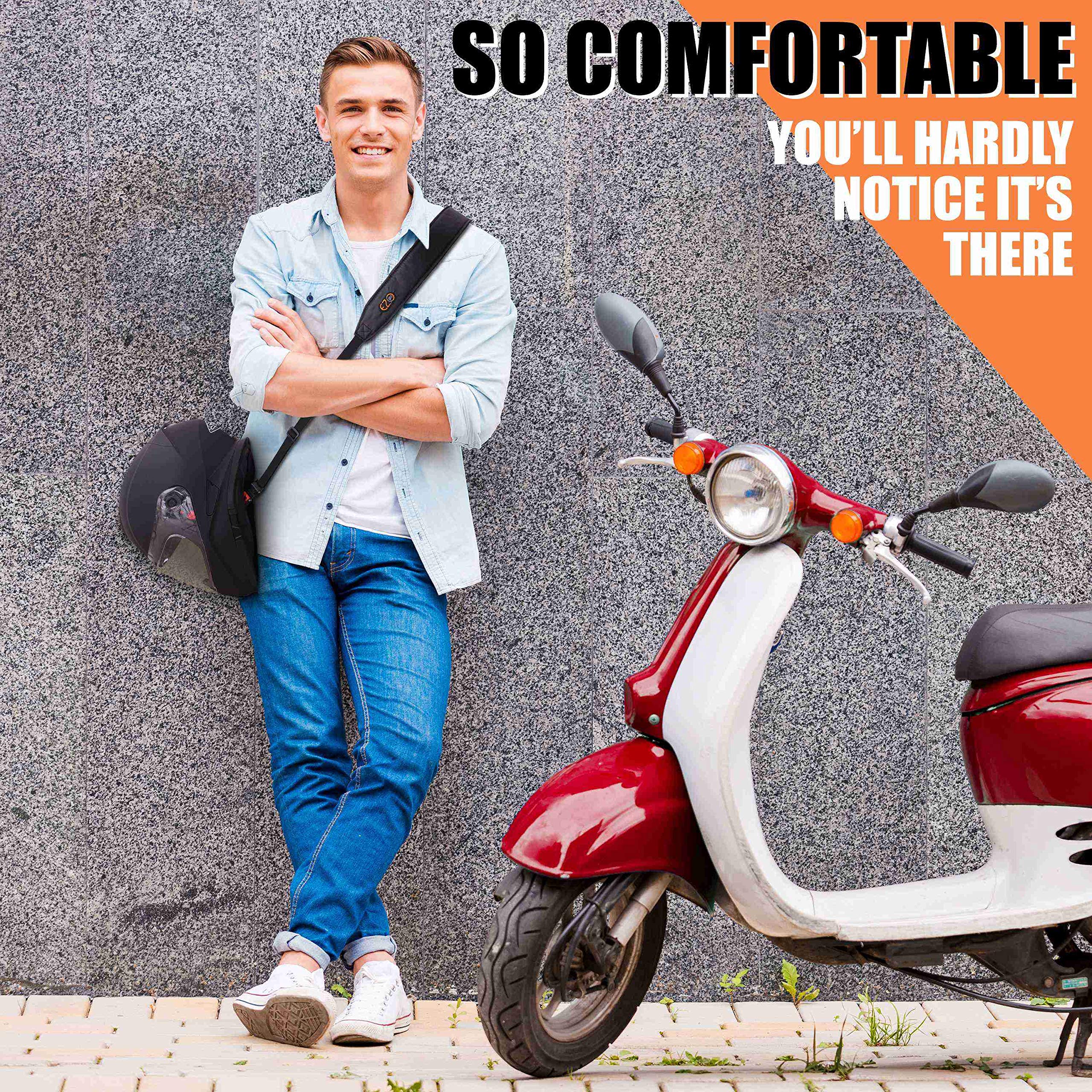 Motorcycle Helmet Carrier Strap - Hands-Free, Motorbike Accessory. Convenient, Lightweight and Comfortable Alternative to Helmet