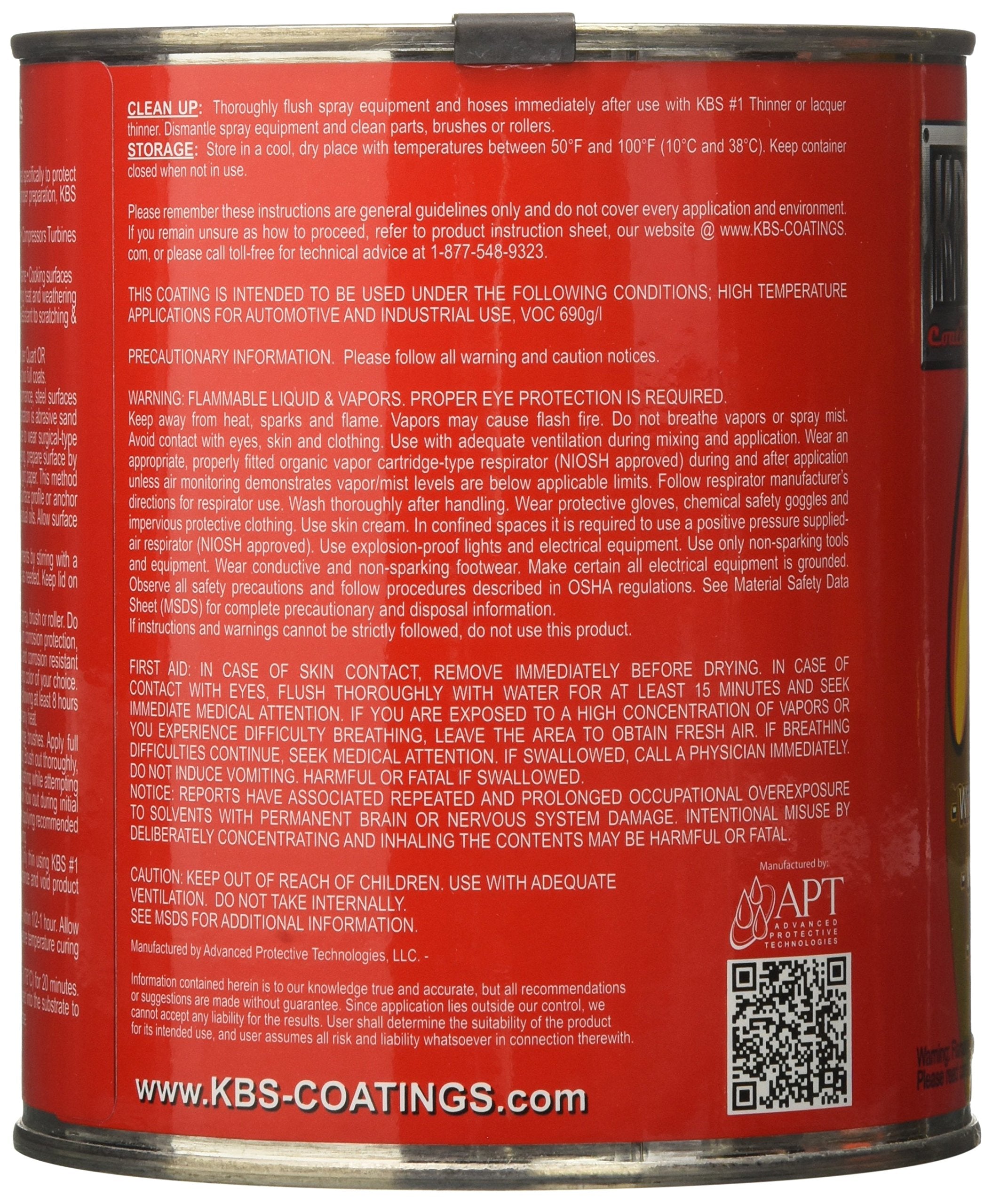 KBS Coatings 65408 Off-White Xtreme Temperature Coating - 1 Quart