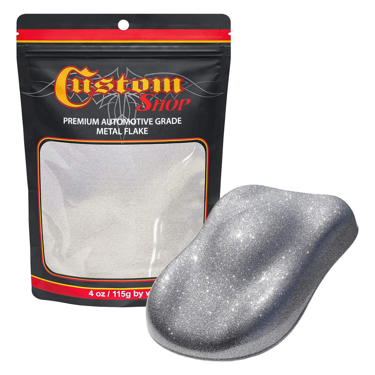 Custom Shop - Chrome Silver - 4-Ounces of Medium Metal Flake .008'' 200 Micron Size - Premium Automotive Grade Flake, UV, Fade &