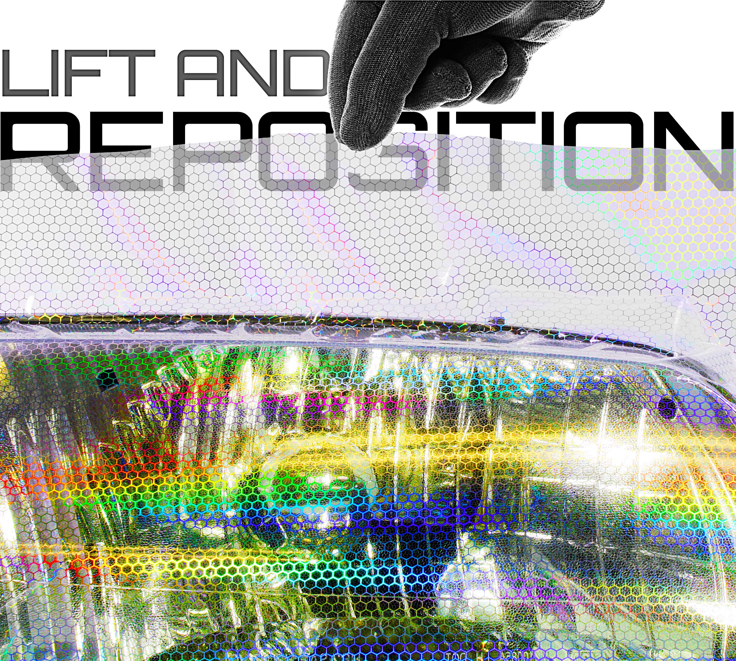 Vvivid Micro Bio Hex+ Air-Tint Headlight Taillight Tint Vinyl Roll (17.9'' X 60'', Clear)