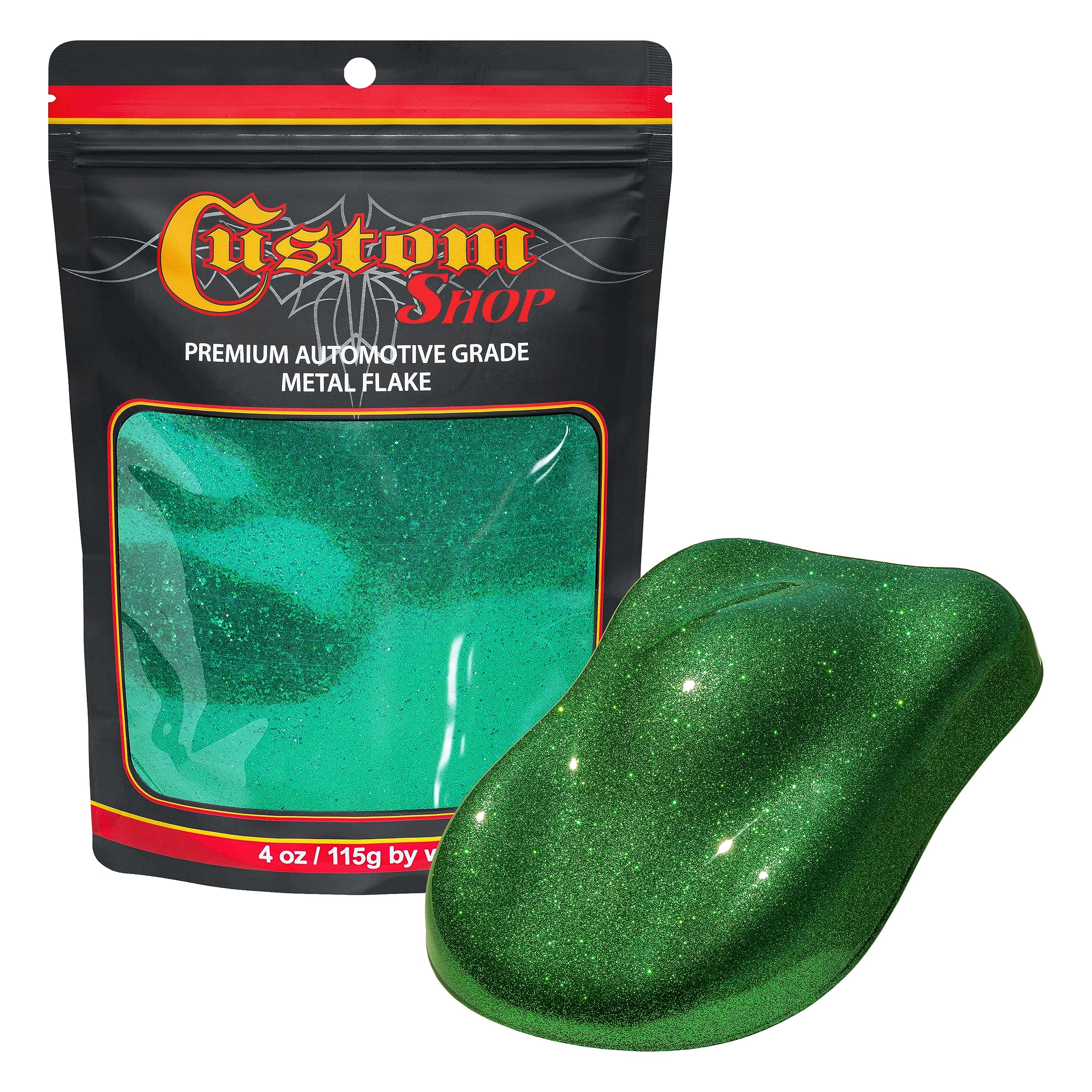 Custom Shop - Emerald Green - 4-Ounces of Large Metal Flake .025'' 625 Micron Size - Premium Automotive Grade Flake, UV, Fade & 