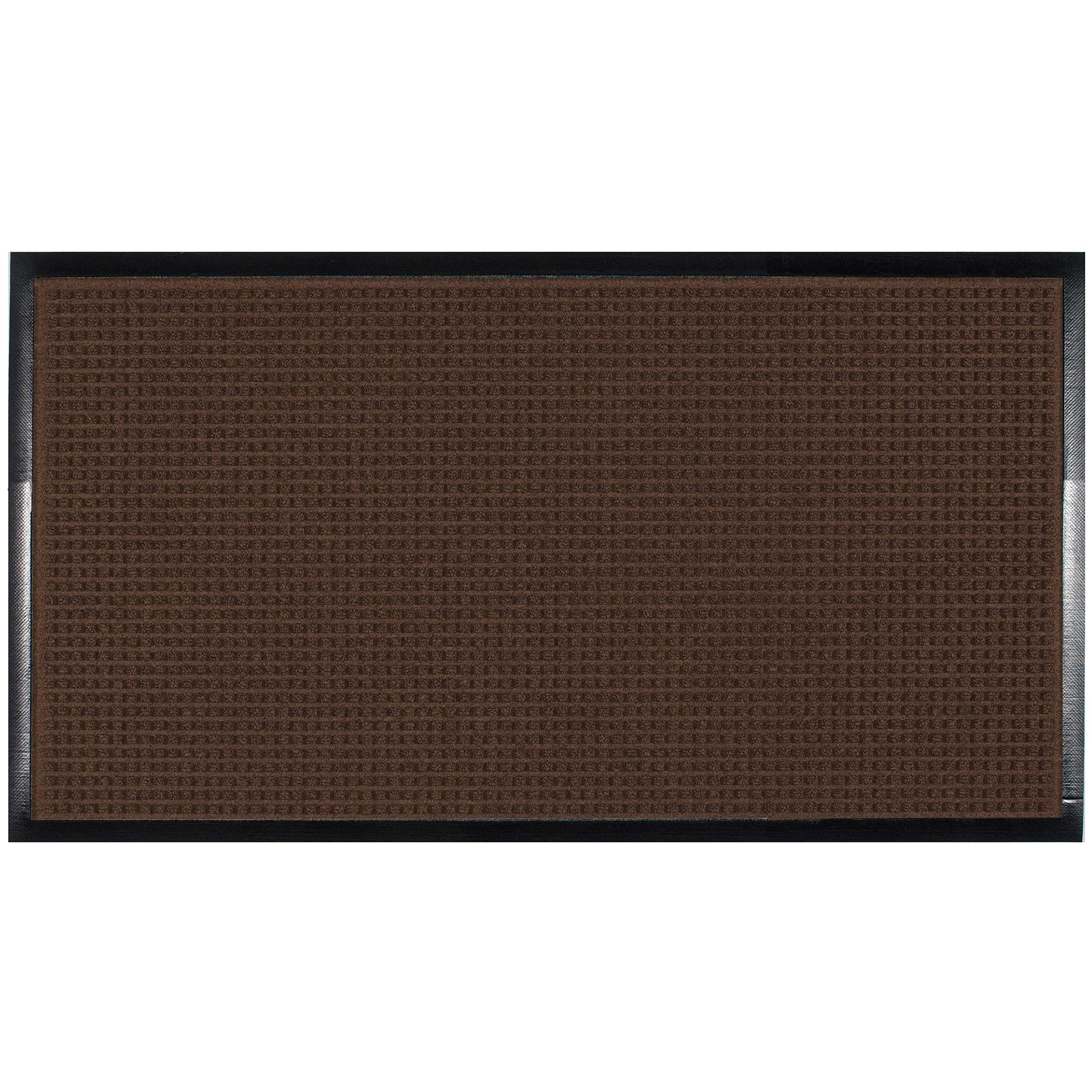 Guardian WaterGuard Indoor/Outdoor Wiper Scraper Floor Mat, Rubber/Nylon, 3'x12', Brown