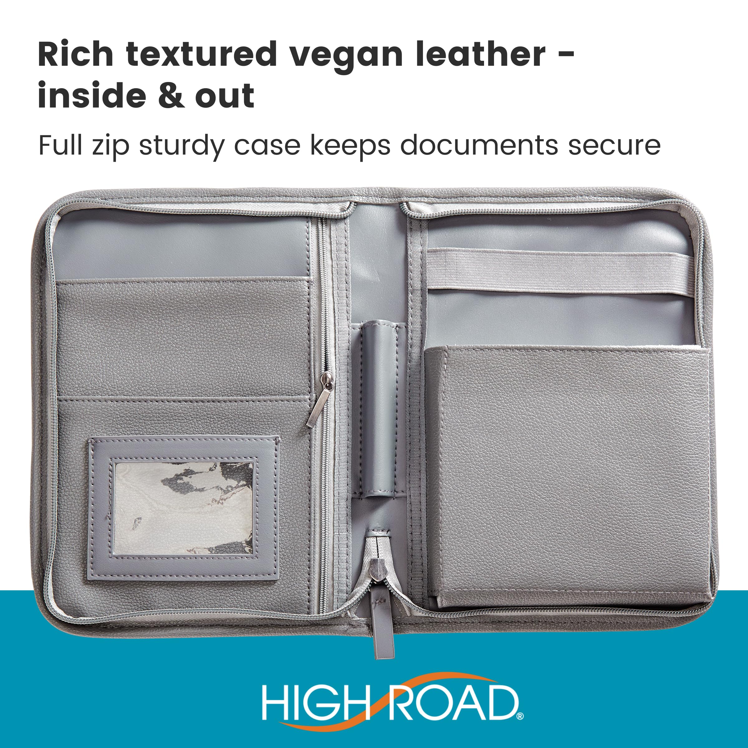 High Road Car Owners Manual Case And Glove Compartment Document Holder - Pebbled Faux Leather Glove Box Organizer For Car, Suv,