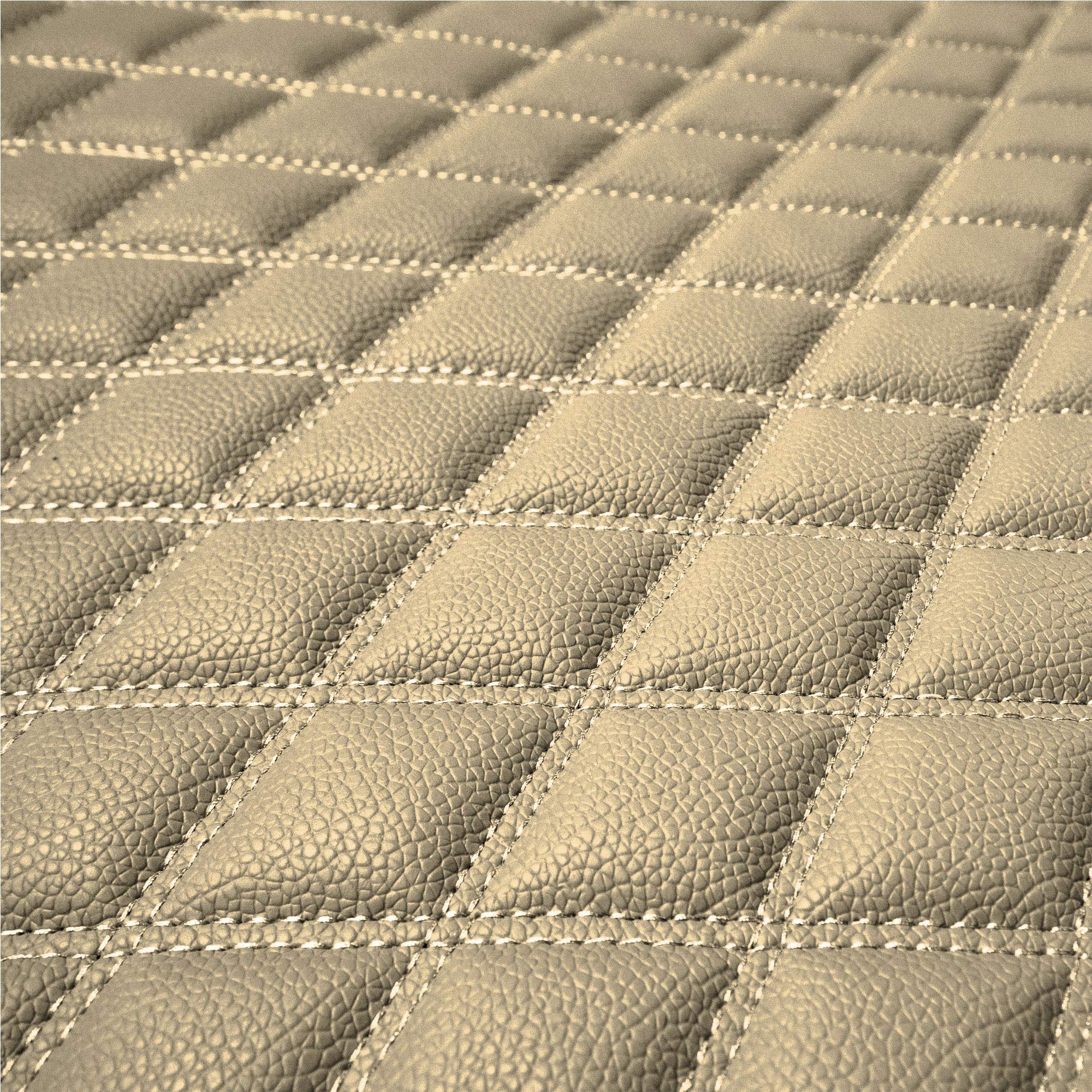 Fh Group F16501 Deluxe Heavy-Duty Faux Leather Multi-Purpose Cargo Liner, Diamond, 14   , Beige Color W. Gift- Fit Most Car, Tru