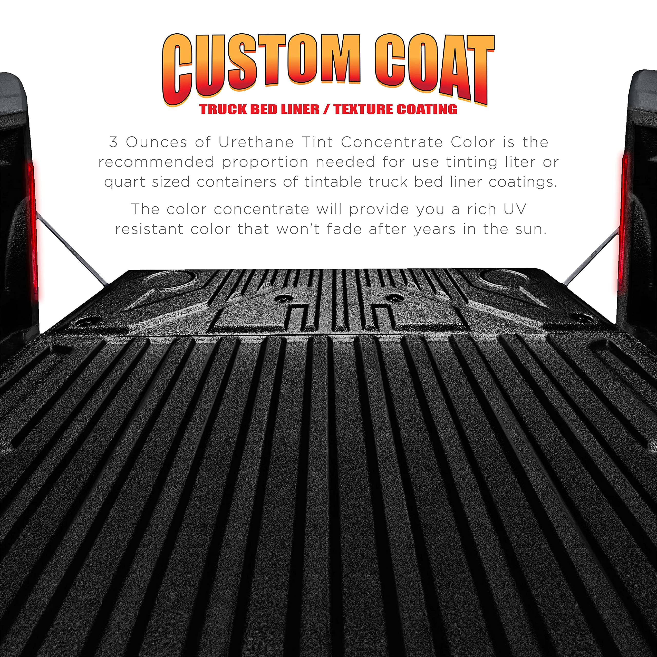 Custom Coat 3 Ounce (Black Metallic Color) Urethane Tint Concentrate for Tinting Truck Bed Liner Coatings - Proportioned for Use