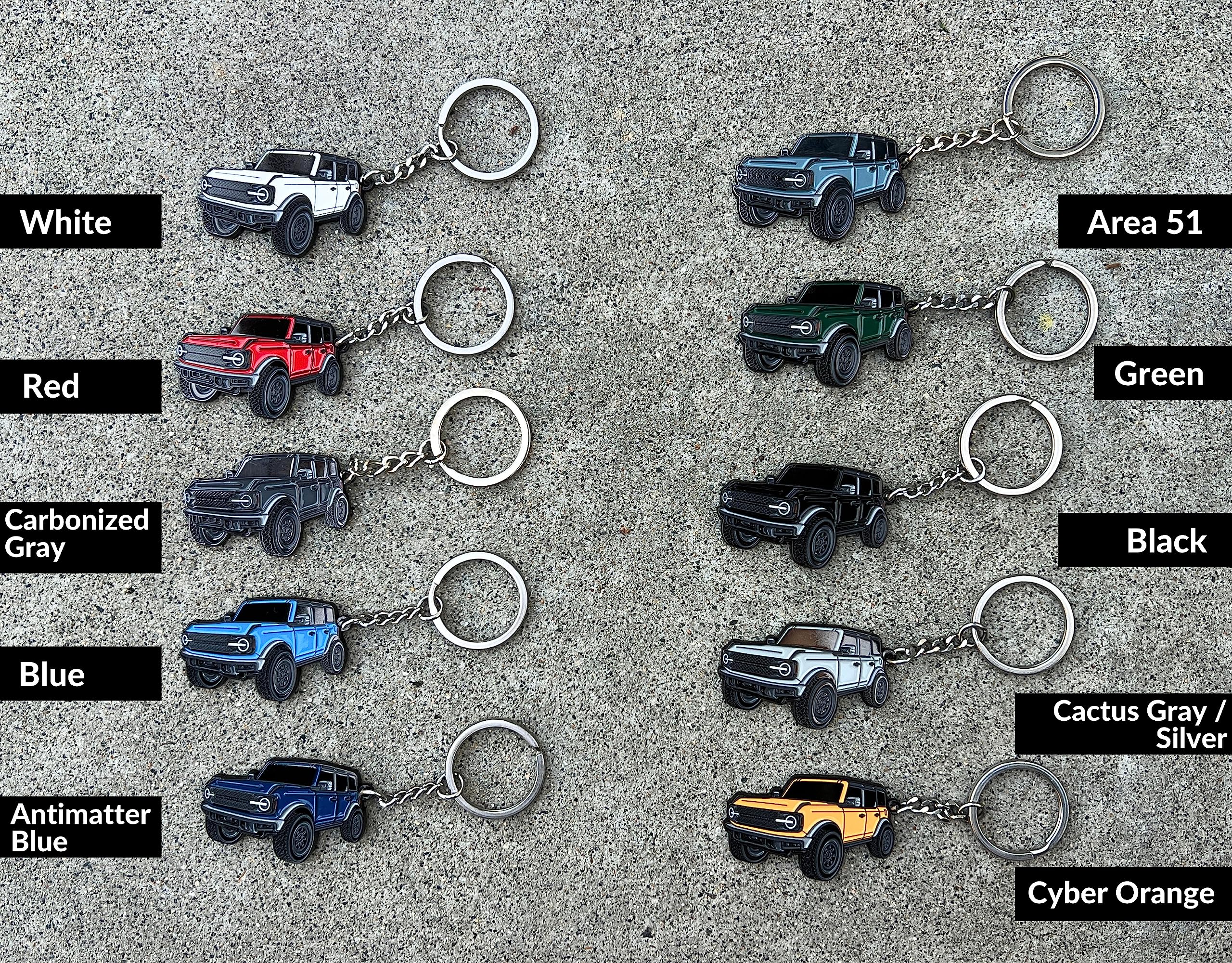 Four Wheel Beast Bronco Keychain Accessories 2023 4 Door Key Chain Fob Cover Cool Car Mods (Antimatter Blue)