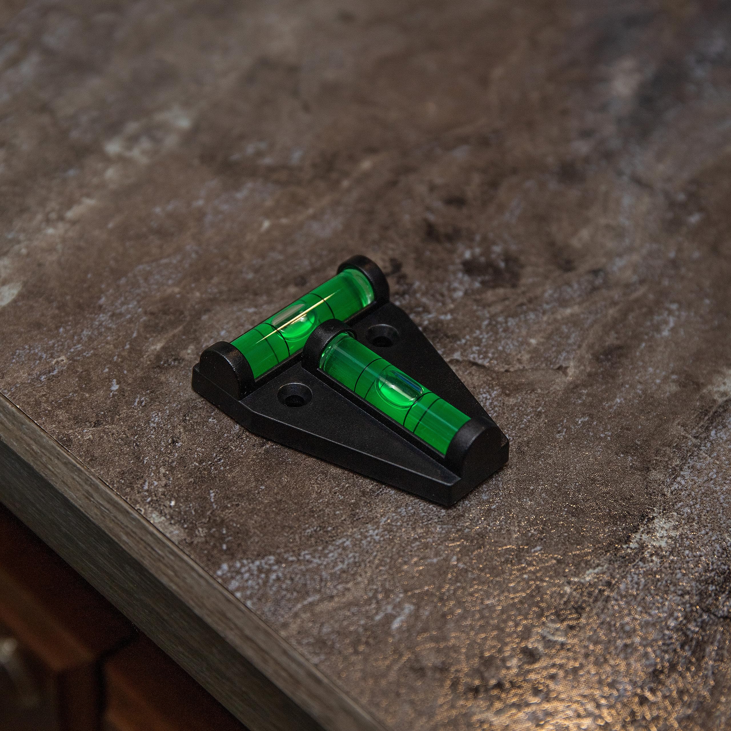 Camco Camper/RV T Level - Features Front to Back/Side to Side RV Leveling - Easy Install w/Screws or Adhesive Tape - Measures 1.