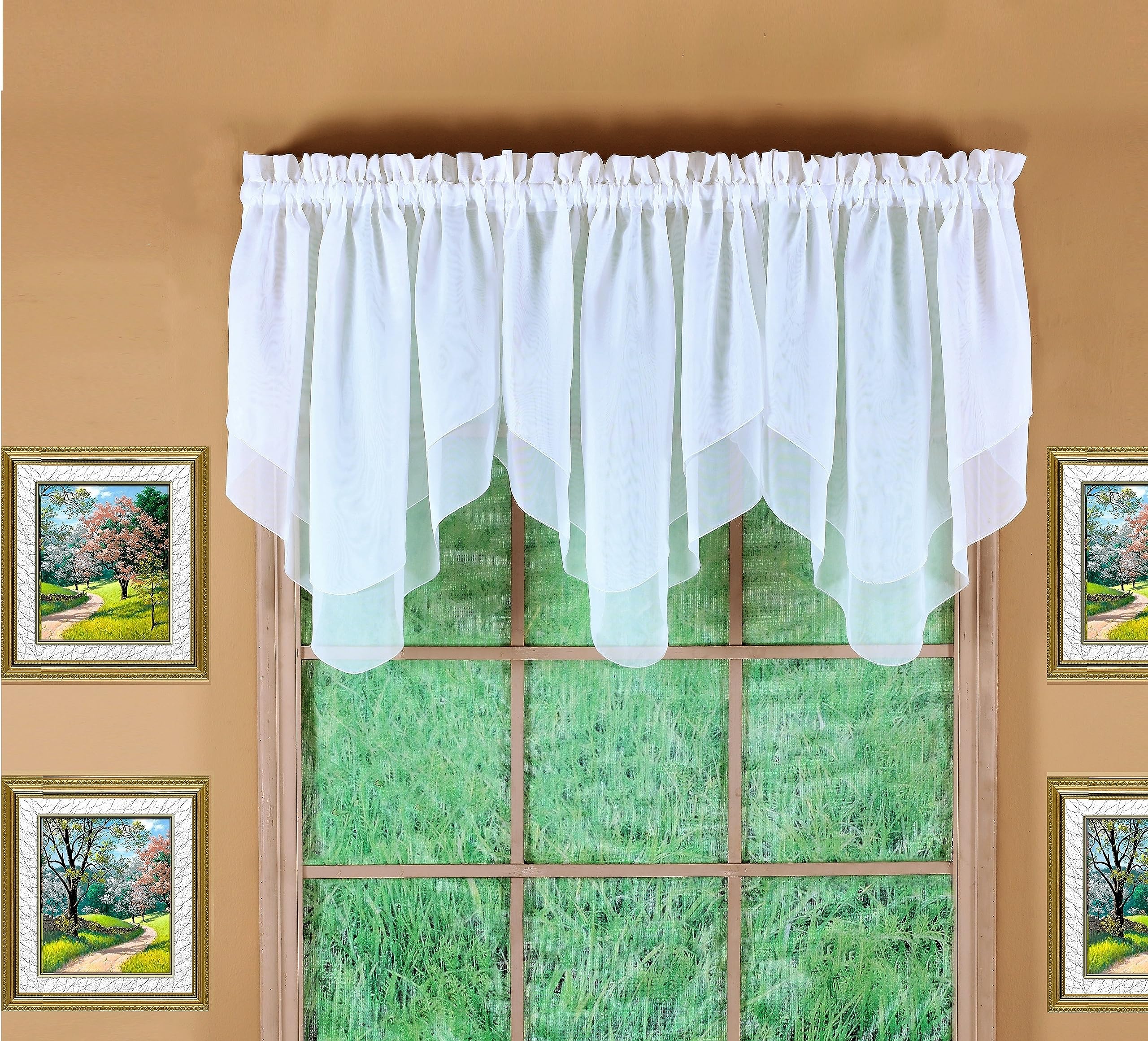 Today'S Curtain Emelia Original Voile Ascot 25'', White, 40'' W X 25'' L