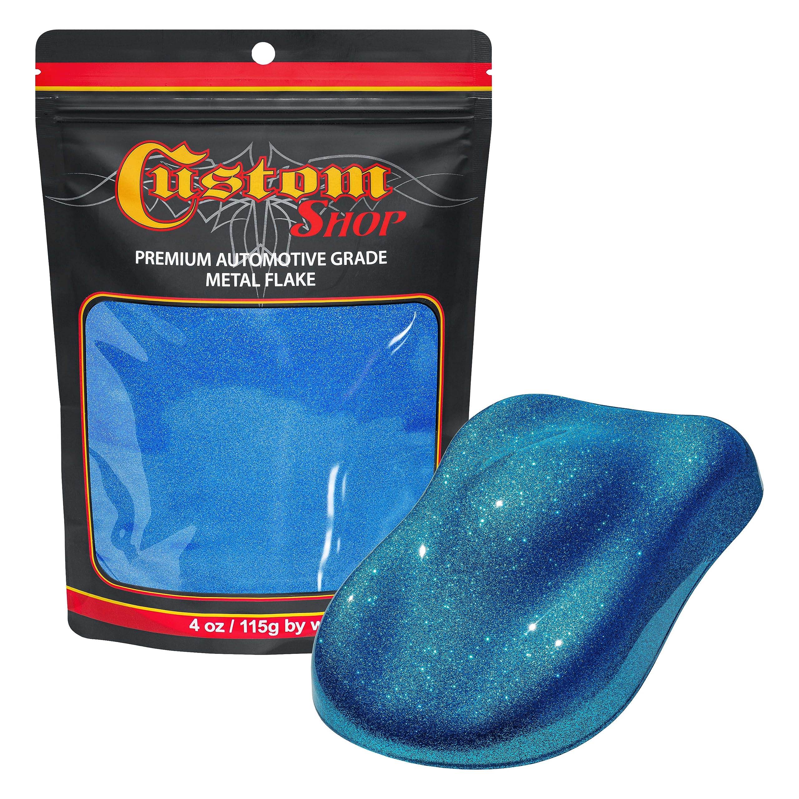 Custom Shop - Deep Marine Blue - 4-Ounces of Micro Metal Flake .004'' 100 Micron Size - Premium Automotive Grade Flake, UV, Fade