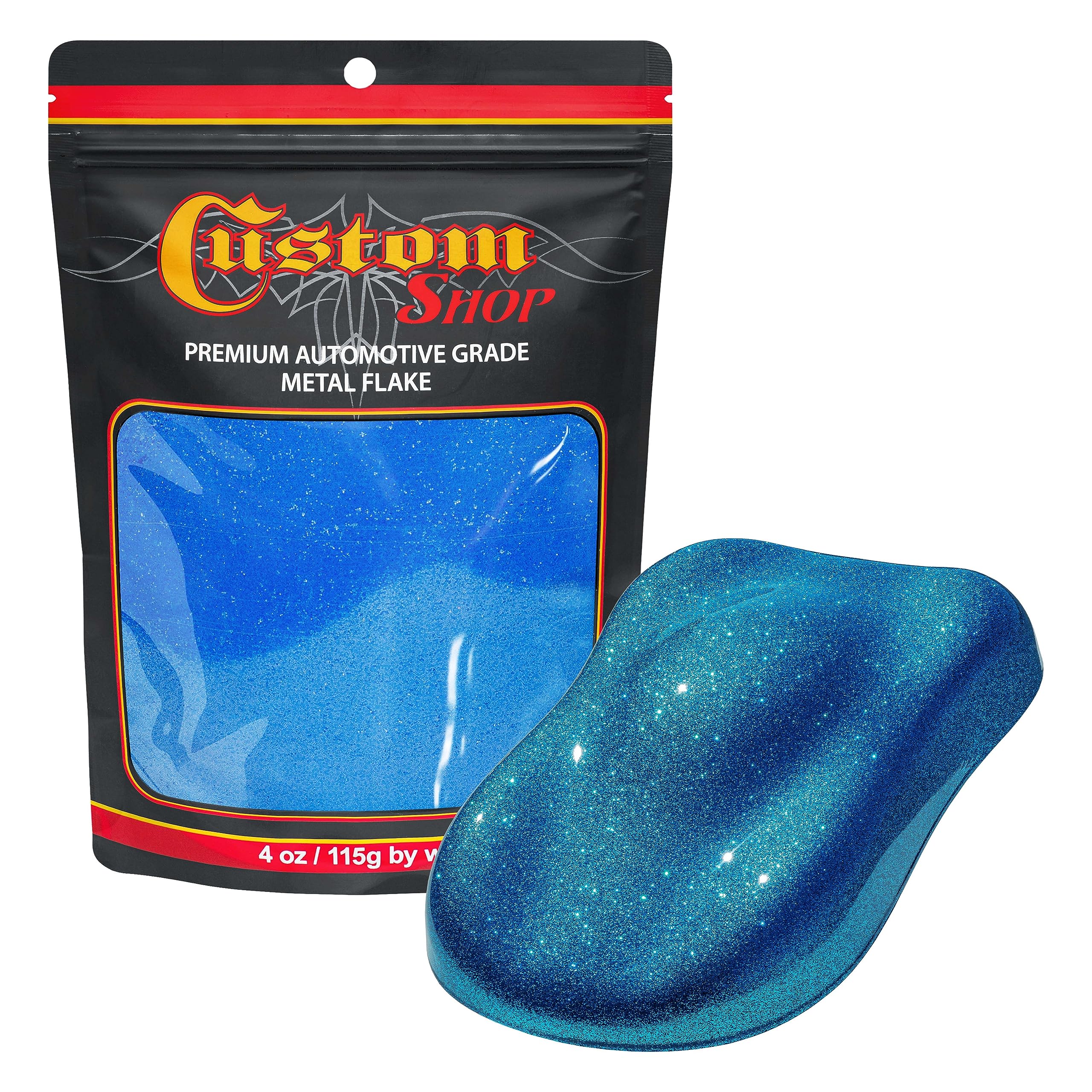 Custom Shop - Deep Marine Blue - 4-ounces of Standard Metal Flake .015'' 375 Micron Size - Premium Automotive Grade Flake, UV, F