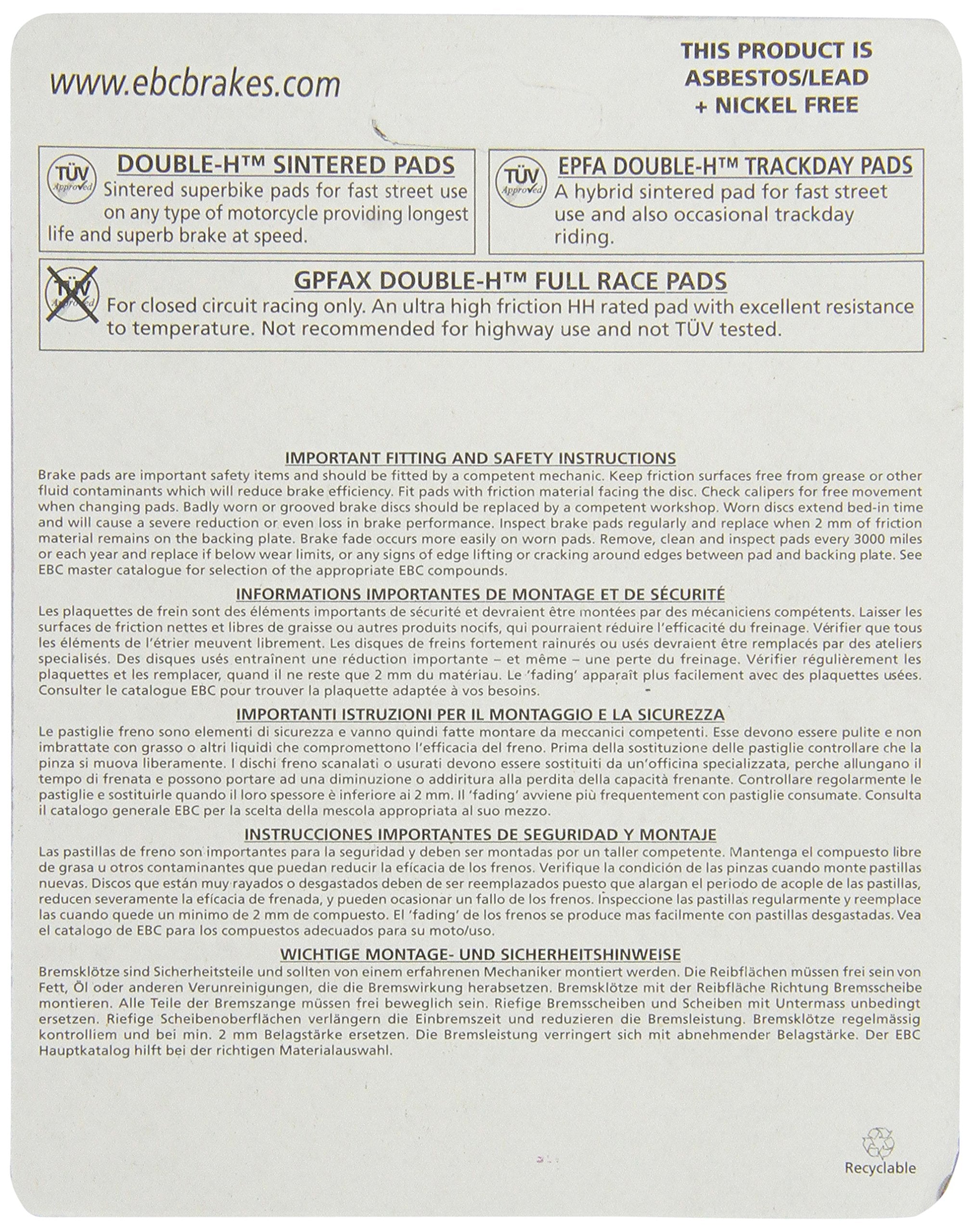 Ebc Brakes Fa390Hh Disc Brake Pad Set, Black